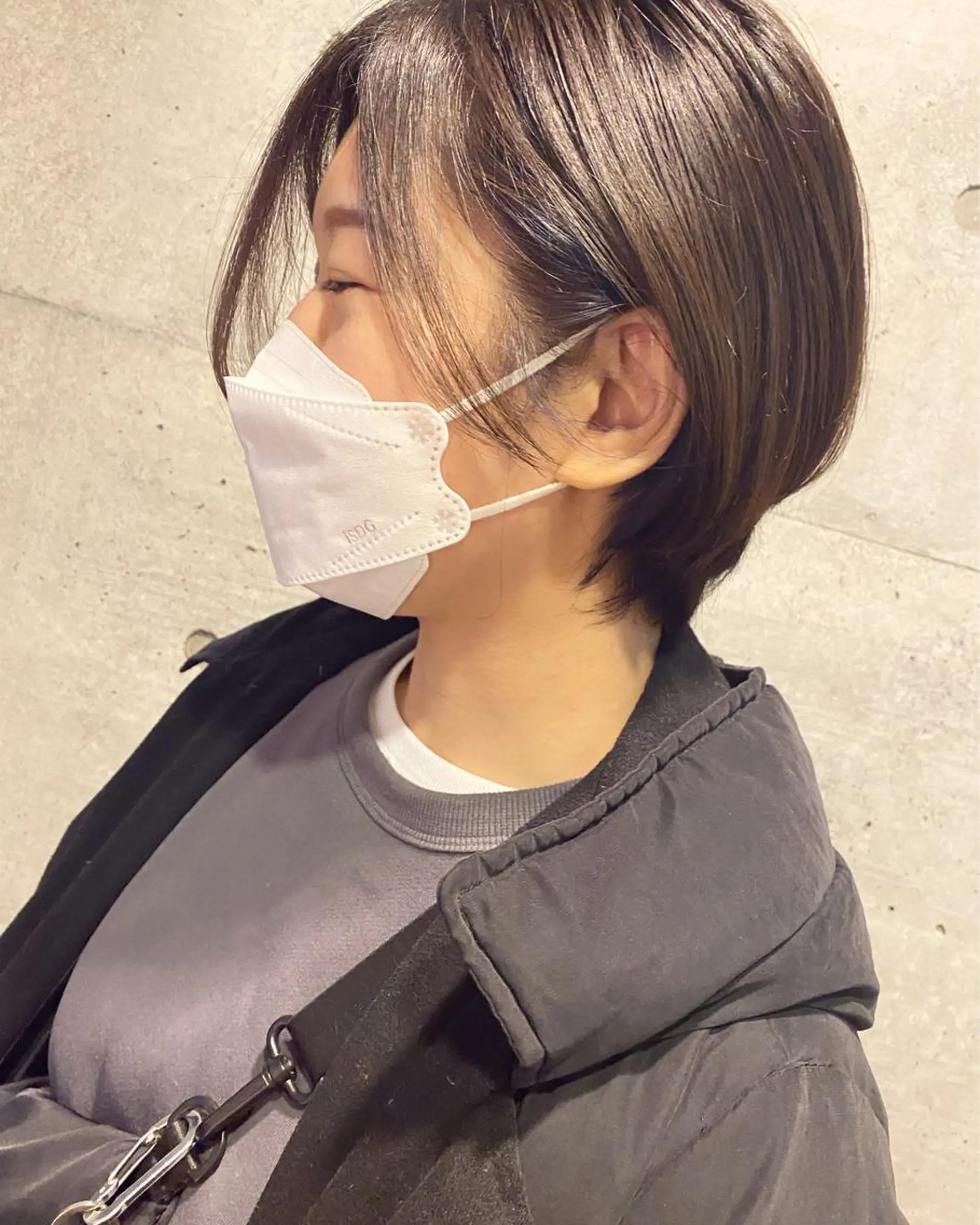 ショート カラー ラベンダーカラー カット トリートメント 後藤紗英/髪質改善 /オリーブベージュのヘアスタイル