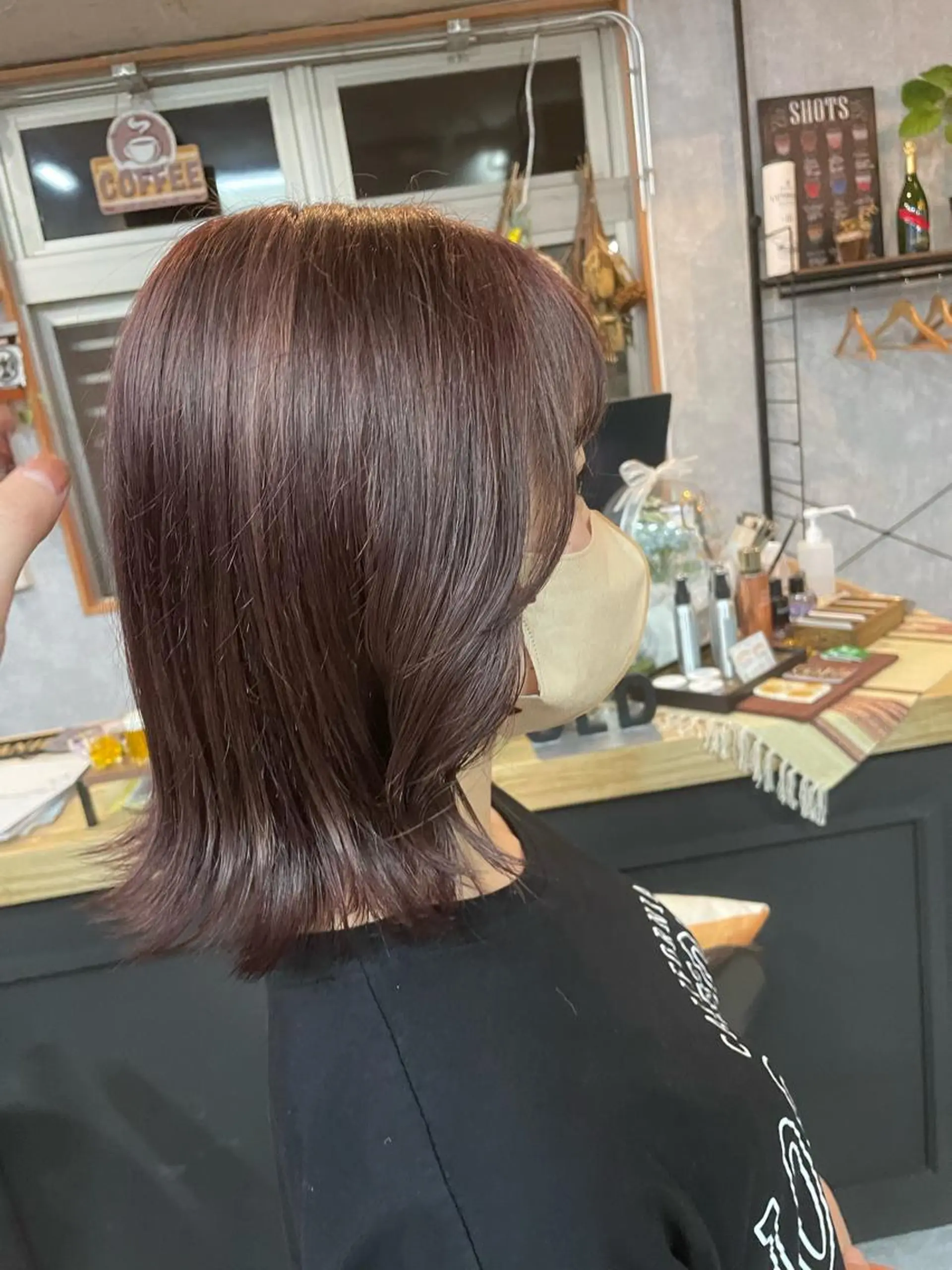 ショート アッシュ 韓国風カラー ボブ ハイライト 韓国風ヘア andKおもろまち店 艶ダブルカラー✨のヘアスタイル
