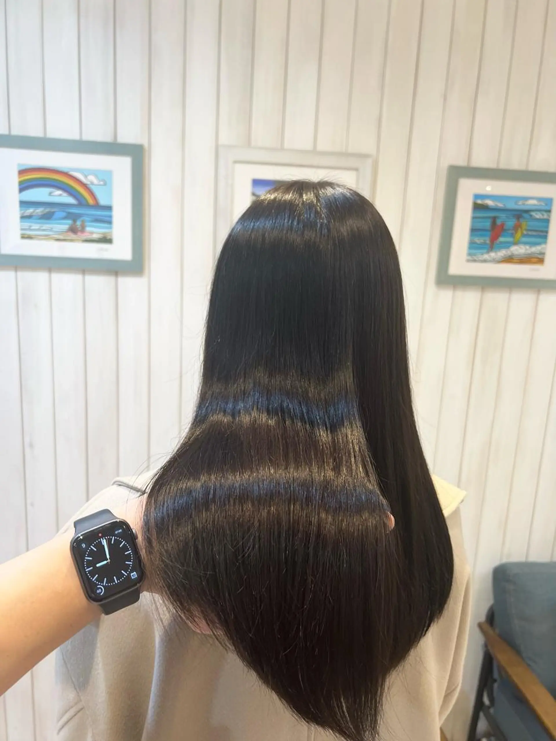 セミロング カラー カット ヘアカラー 佐藤史哉＊ 韓国レイヤー赤み除去のヘアスタイル