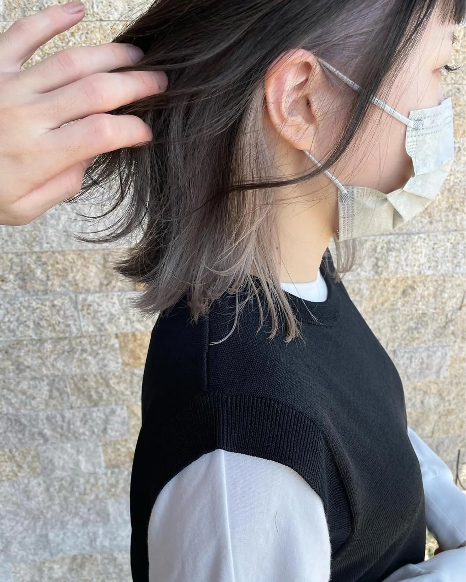 ミディアム ヘアカラー 明石 歩樹のヘアスタイル