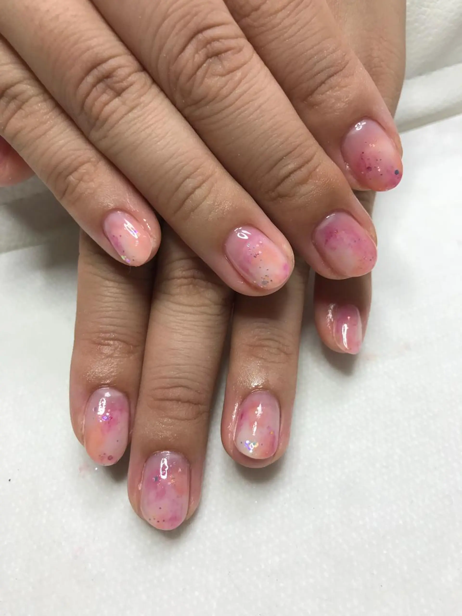 ロング カラー パーマ ヘアアレンジ ネイル マツエク・マツパ Sunny side nailのネイルデザイン