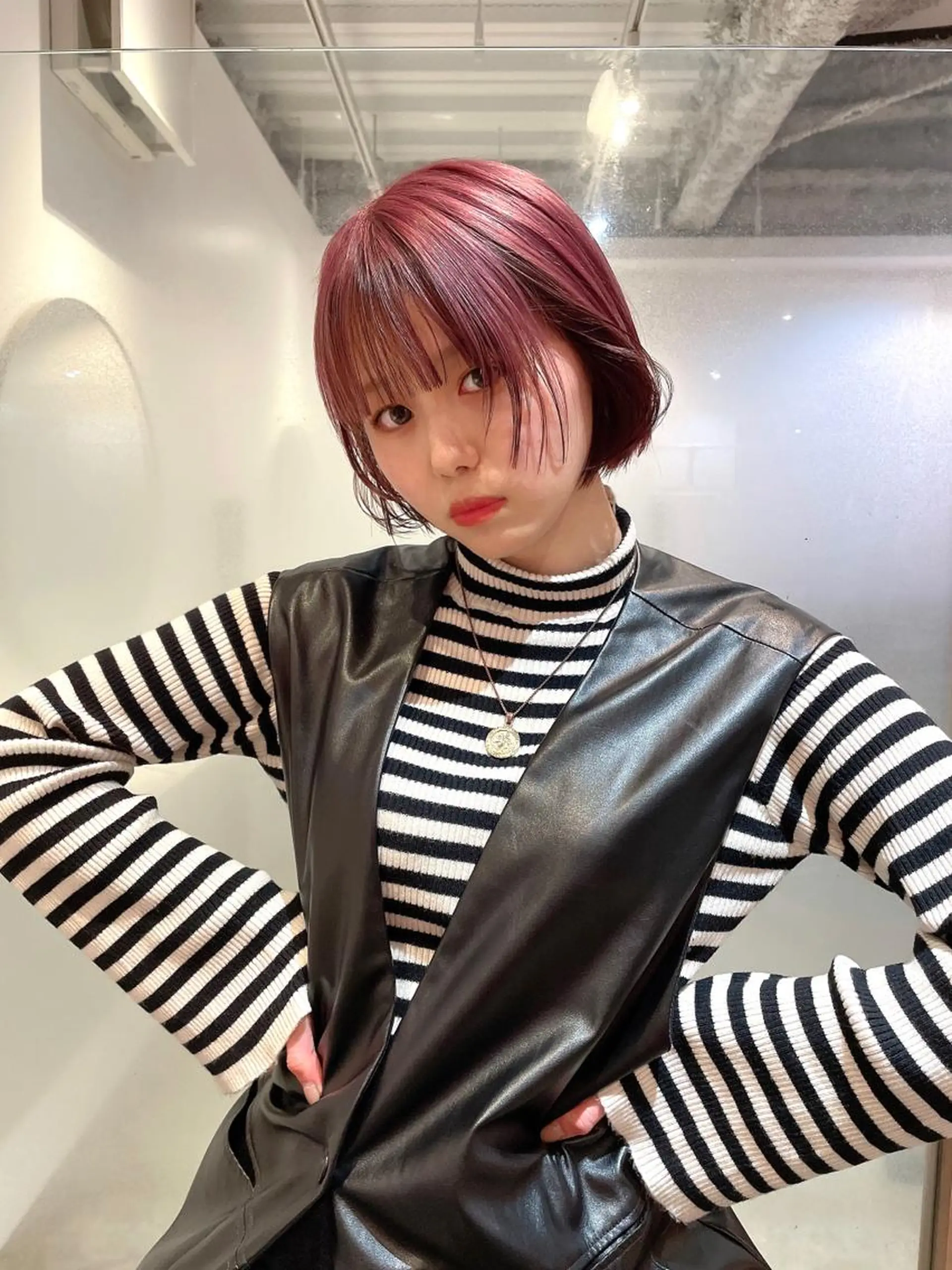 ショート カラー インナーカラー ボブ 似合わせカット ♡レイヤーカット れお♡のヘアスタイル