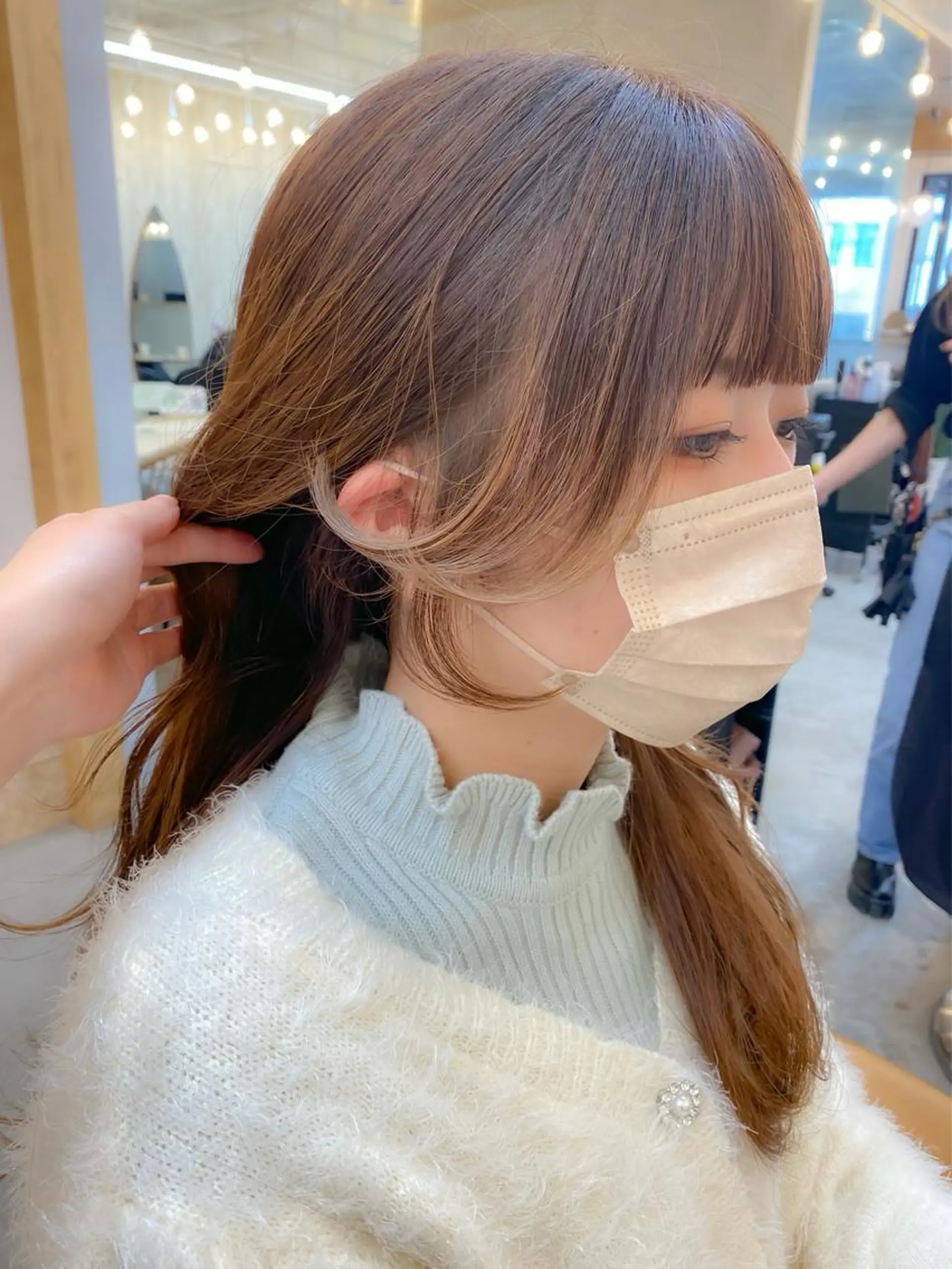 ミディアム カラー くびれヘア 韓国風ヘア ♥️ボブ韓国風ヘア ♥️久保田夢美のヘアスタイル