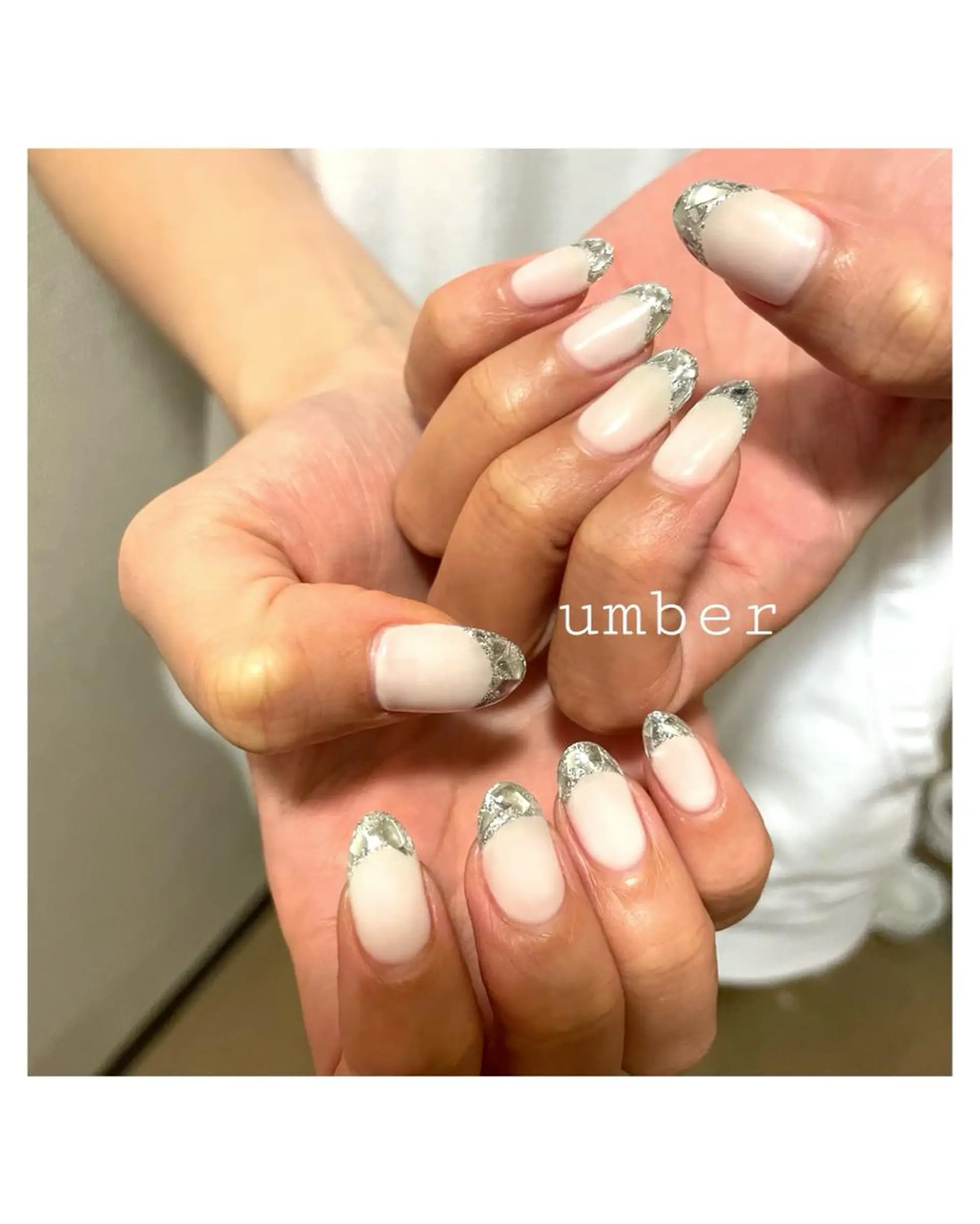 ネイル クリアネイル フラッシュネイル フットネイル フレンチネイル ラメ(グリッター) ハンドネイル umber 三茶1分のネイルデザイン