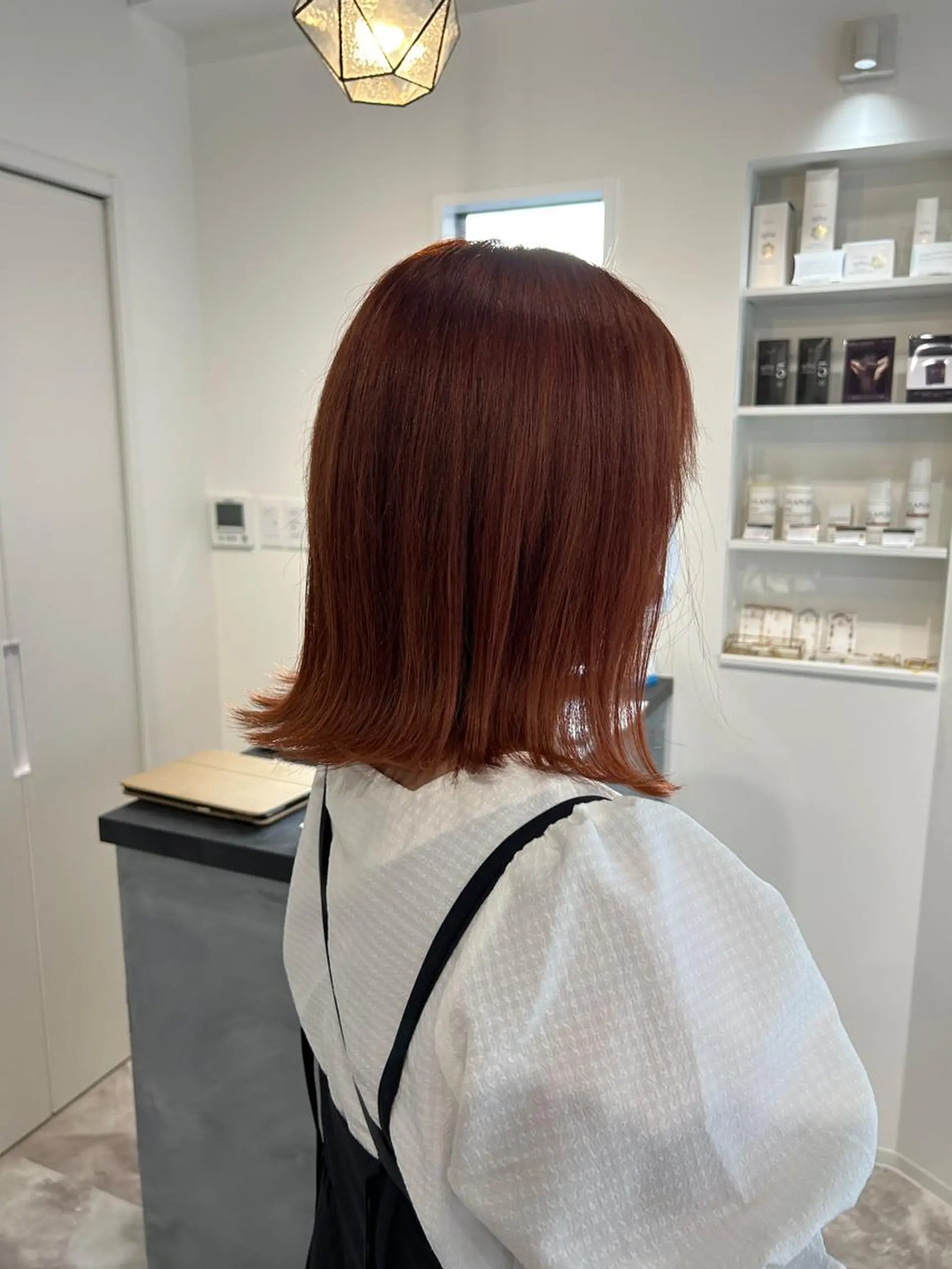 カラー ブリーチ ブラウンカラー オレンジ オレンジブラウン ヘアカラー トリートメント 河野いずみ レイヤー/ボブ 🤍のヘアスタイル