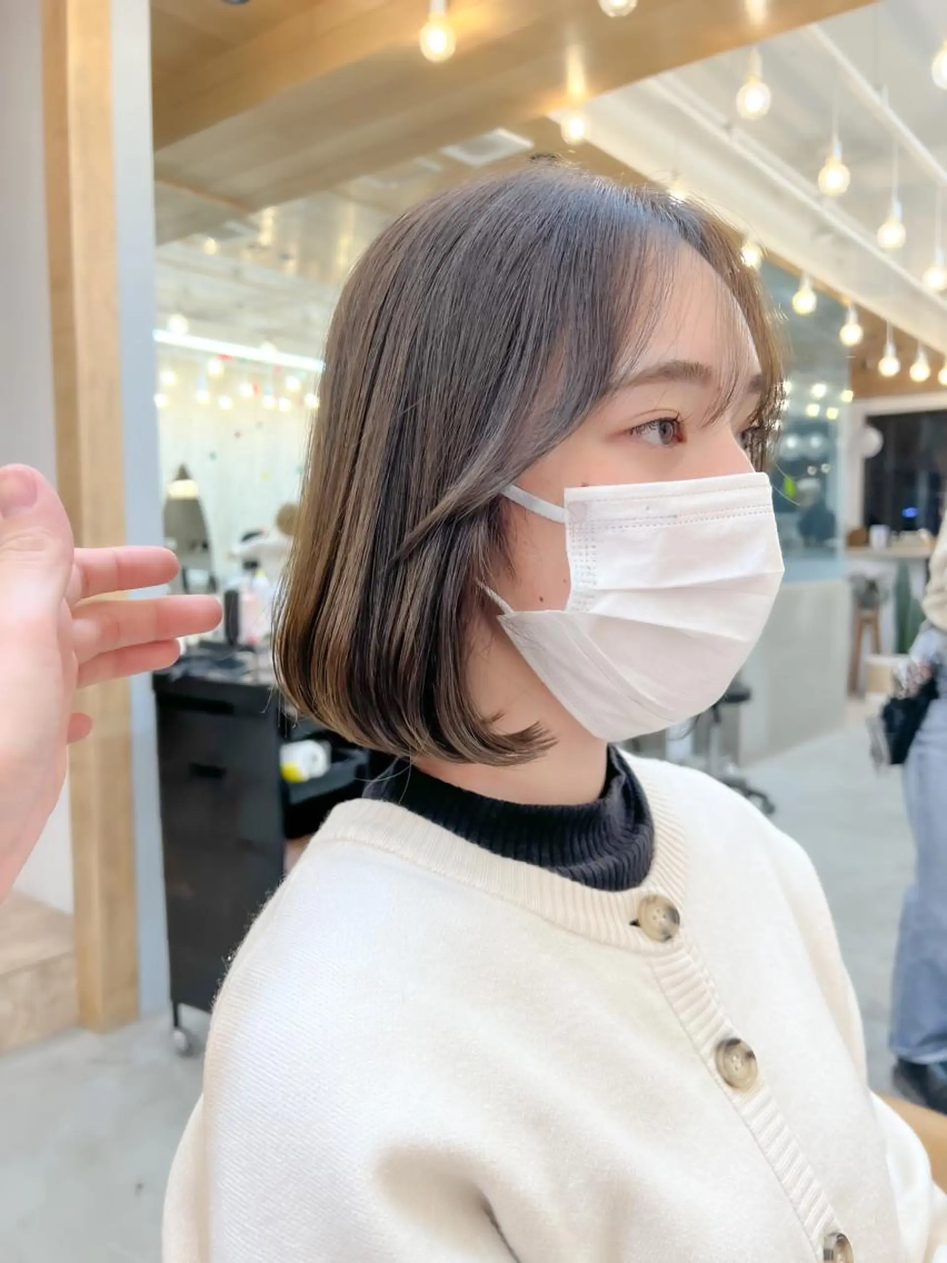 ミディアム カット ヘアカラー トリートメント ボブ/縮毛矯正 髪質改善/もえるのヘアスタイル