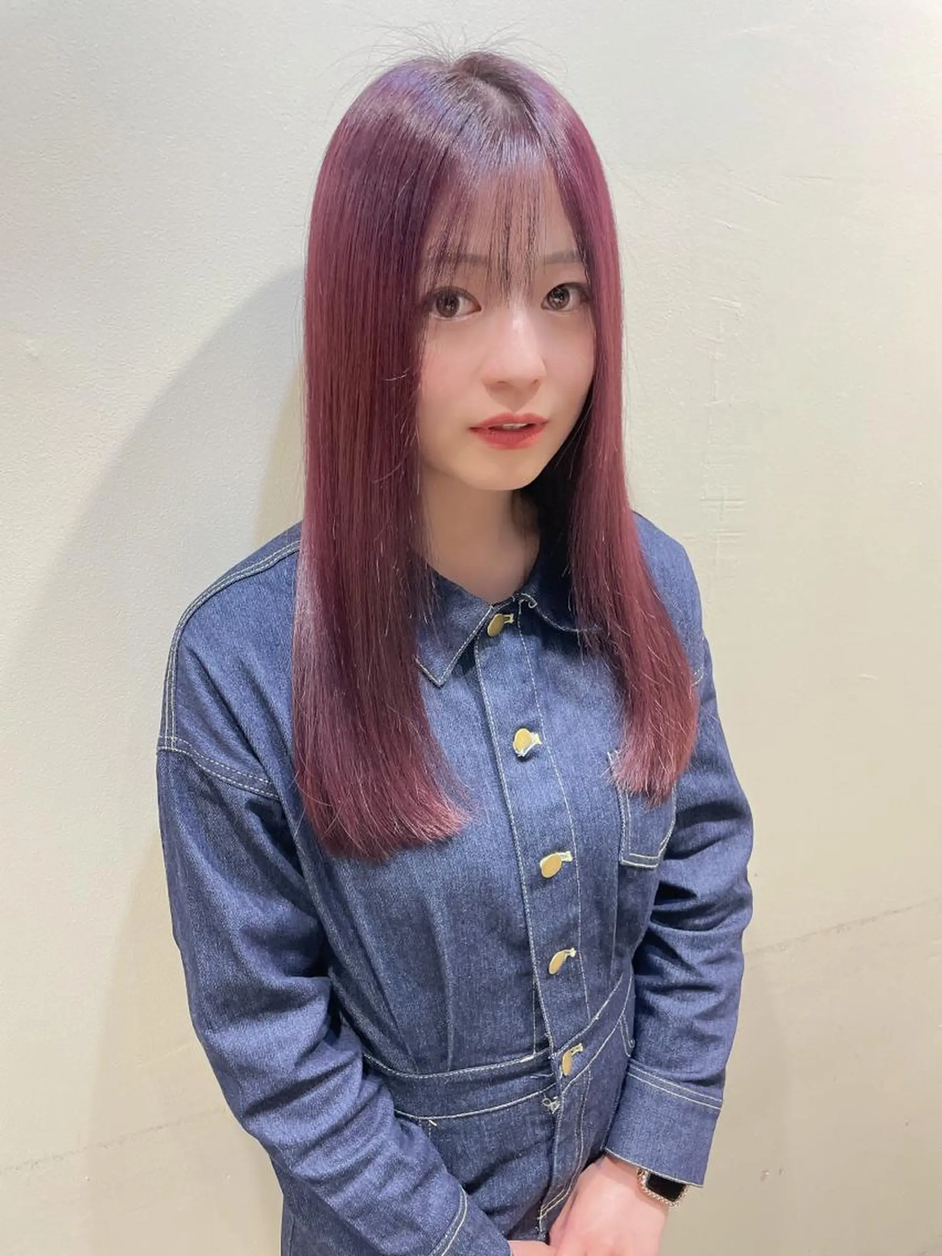 セミロング カラー ブリーチ カシス パープルカラー ヘアカラー トリートメント 羽田翔大/ブリーチ/ ボブカット/店長のヘアスタイル
