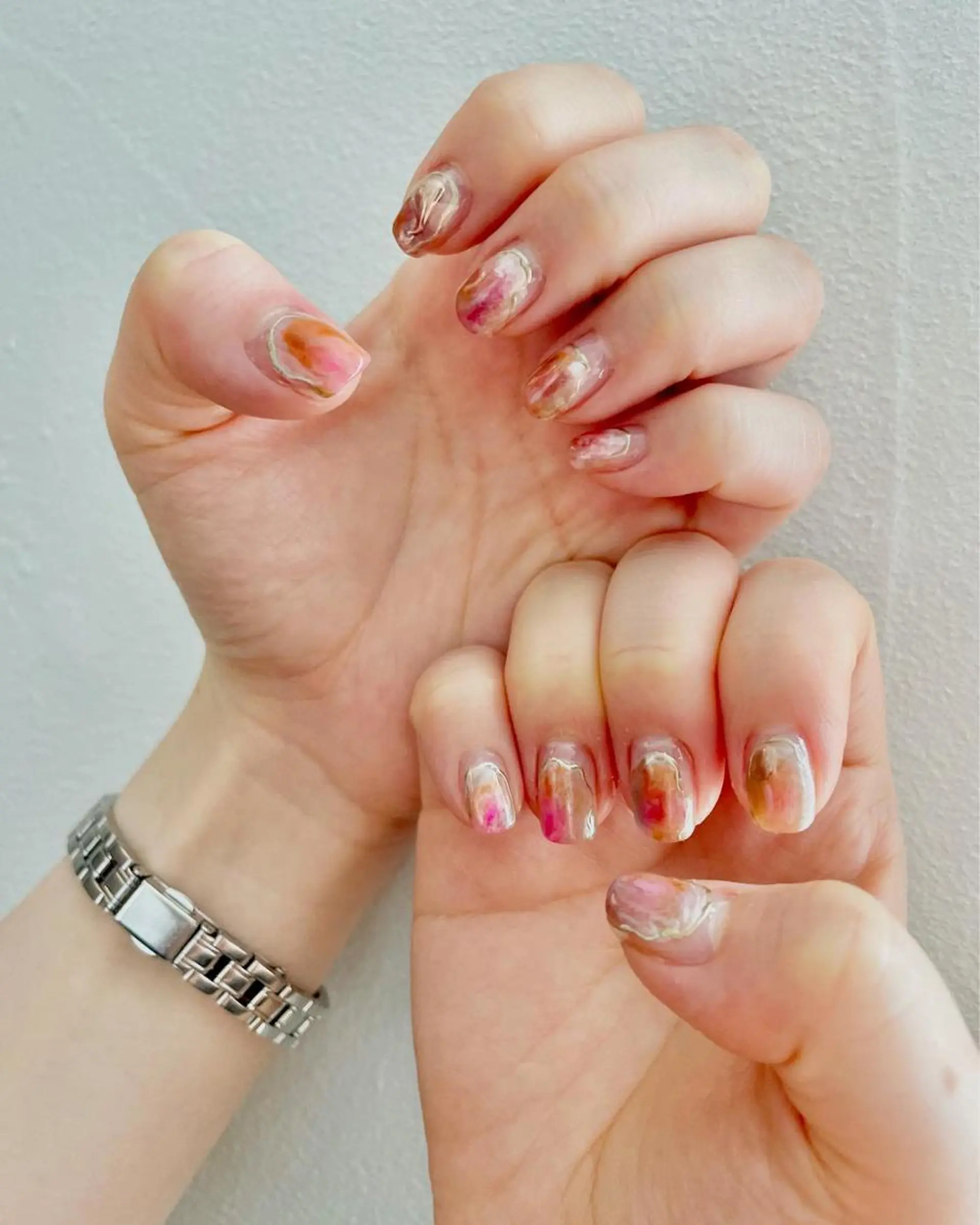 ネイル ブラウン フットネイル ジェルネイル ゴールド 韓国ネイル 甲府市徳行 🧸prunelleのネイルデザイン