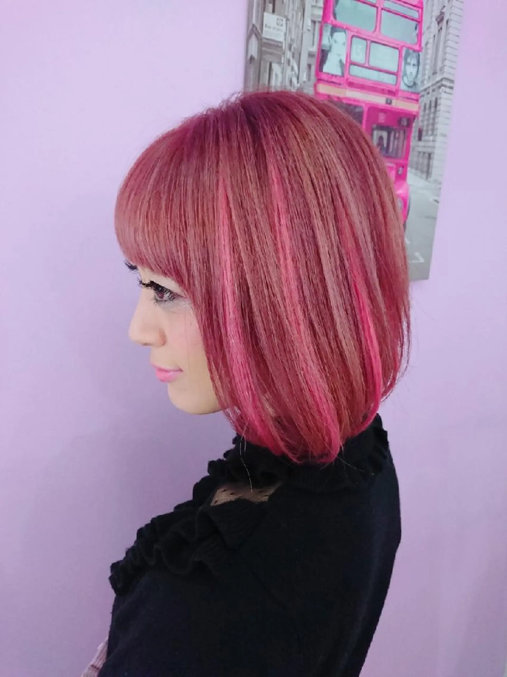 ミディアム ヘアアレンジ カラー ラベンダーカラー ラベンダーピンク ピンクカラー ナカシマ  アユミのヘアスタイル