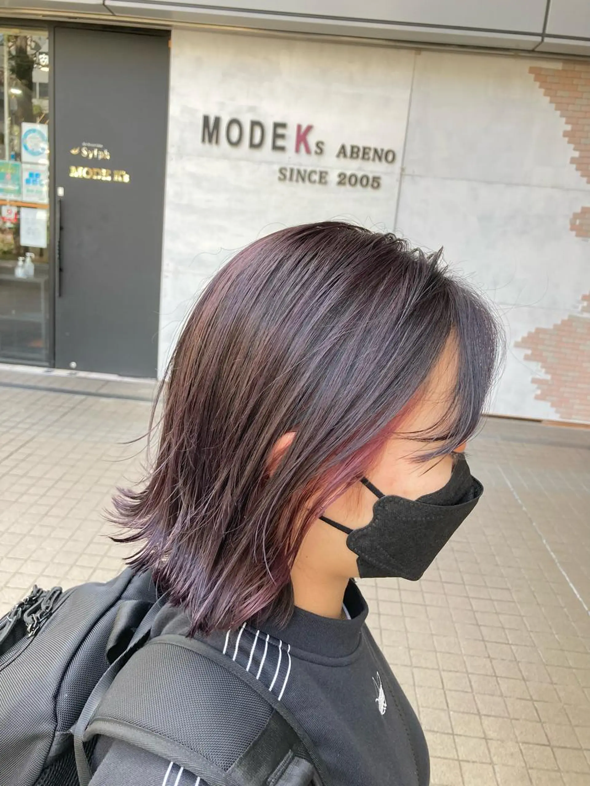 ミディアム カラー インナーカラー ラベンダーカラー ラベンダーピンク ピンクカラー カット ヘアカラー トリートメント SHAFT Ieiriのヘアスタイル