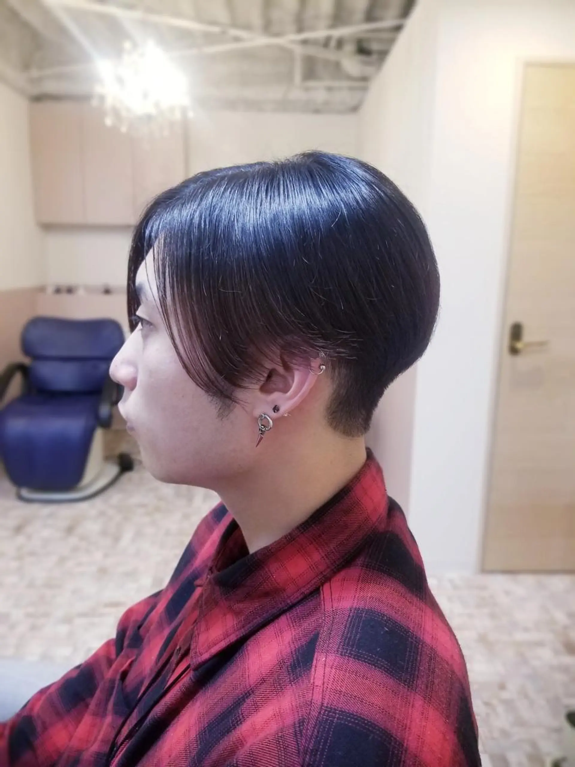 ミディアム パーマ メンズ ミディアムパーマ センターパート カルマパーマ メンズ韓国風 マッシュ FUGO原宿【代表】 髪質改善/イイヌマのヘアスタイル