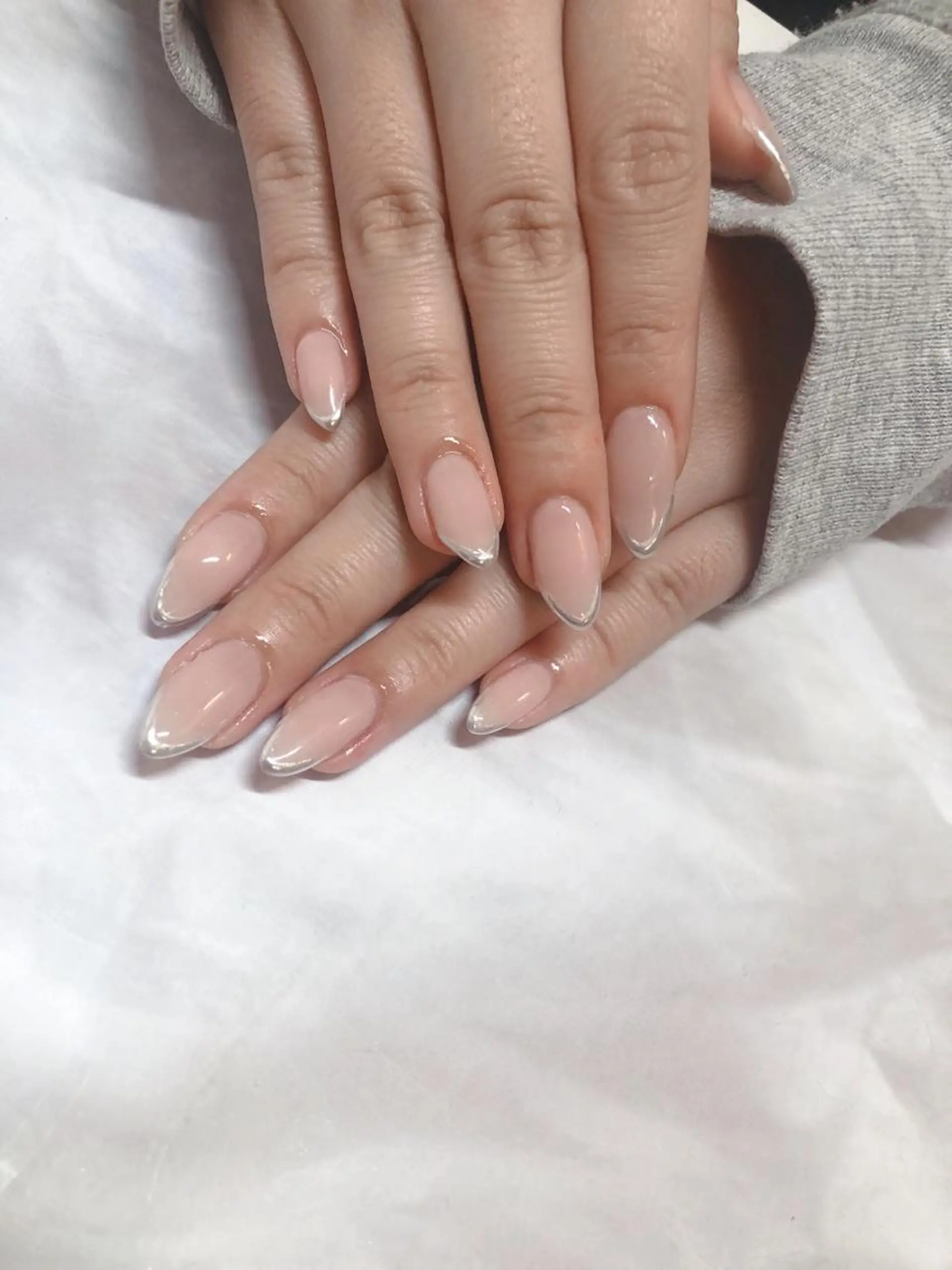 ネイル フレンチネイル ミラーネイル 【ＯＲＧＡＮ】 nailのネイルデザイン