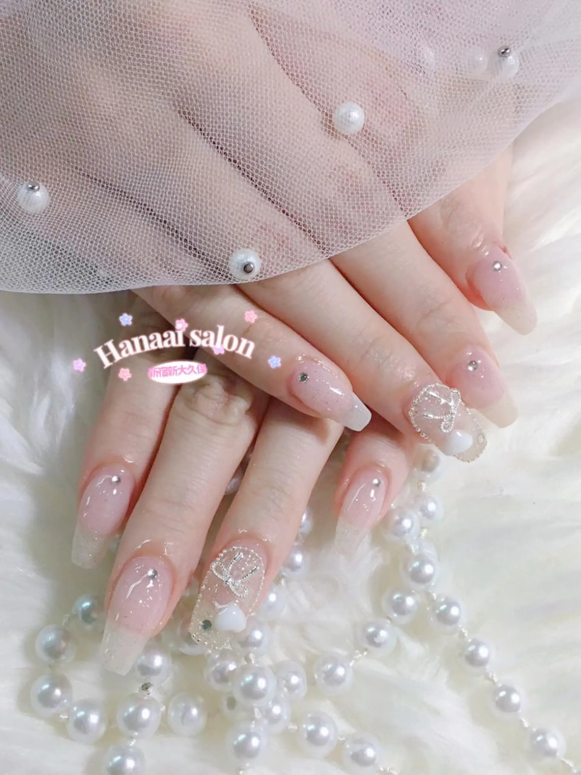 ネイル チークネイル ジェルネイル 韓国ネイル 持ち込み パラジェル ハンドネイル Hanaai Salon新大久保店のネイルデザイン