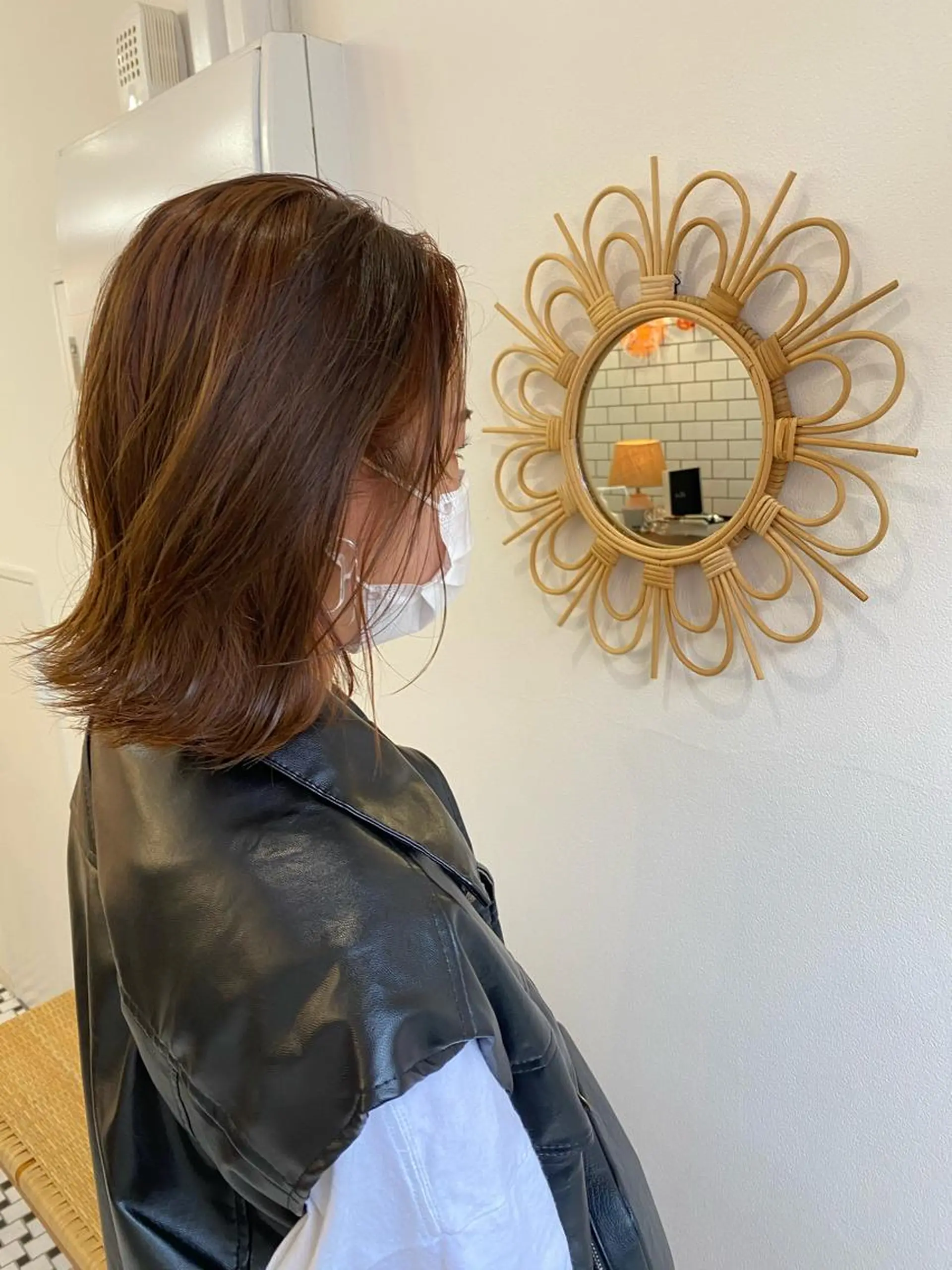 ミディアム カラー ヘアカラー ボブ/ハイトーン REINAのヘアスタイル