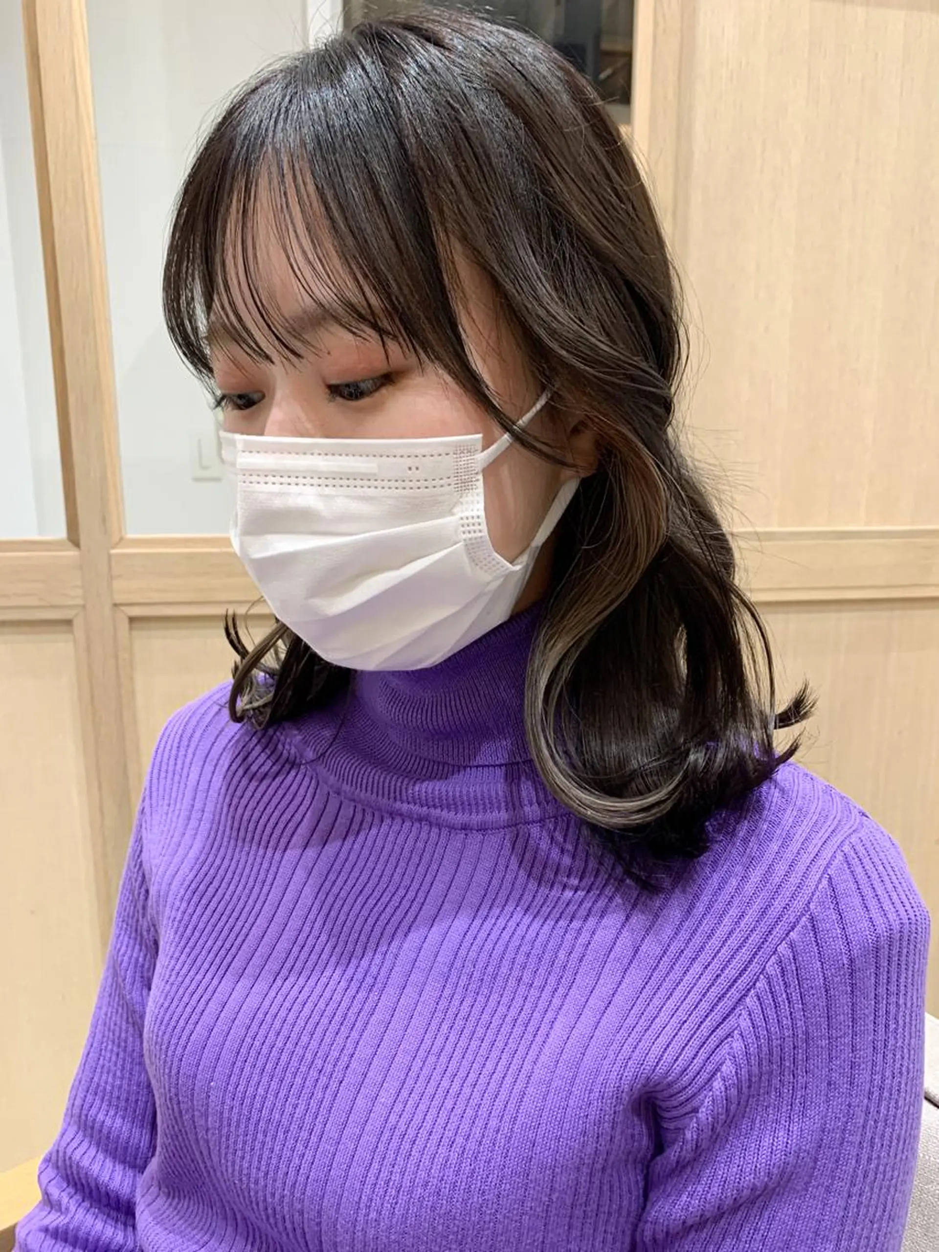 ミディアム カラー ヘアアレンジ ヘアカラー トリートメント yuka .のヘアスタイル