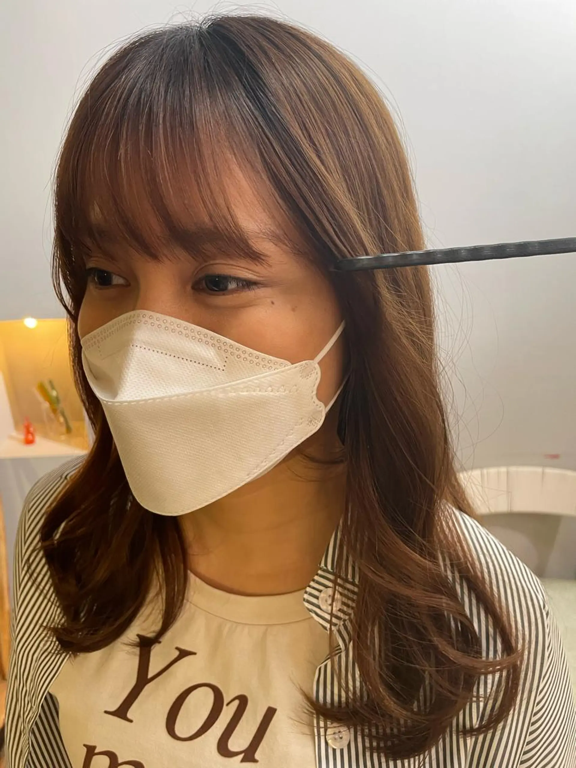 セミロング パーマ ヘアアレンジ カット 縮毛矯正 トリートメント 抜け感ボブ×パーマ |kazaneのヘアスタイル