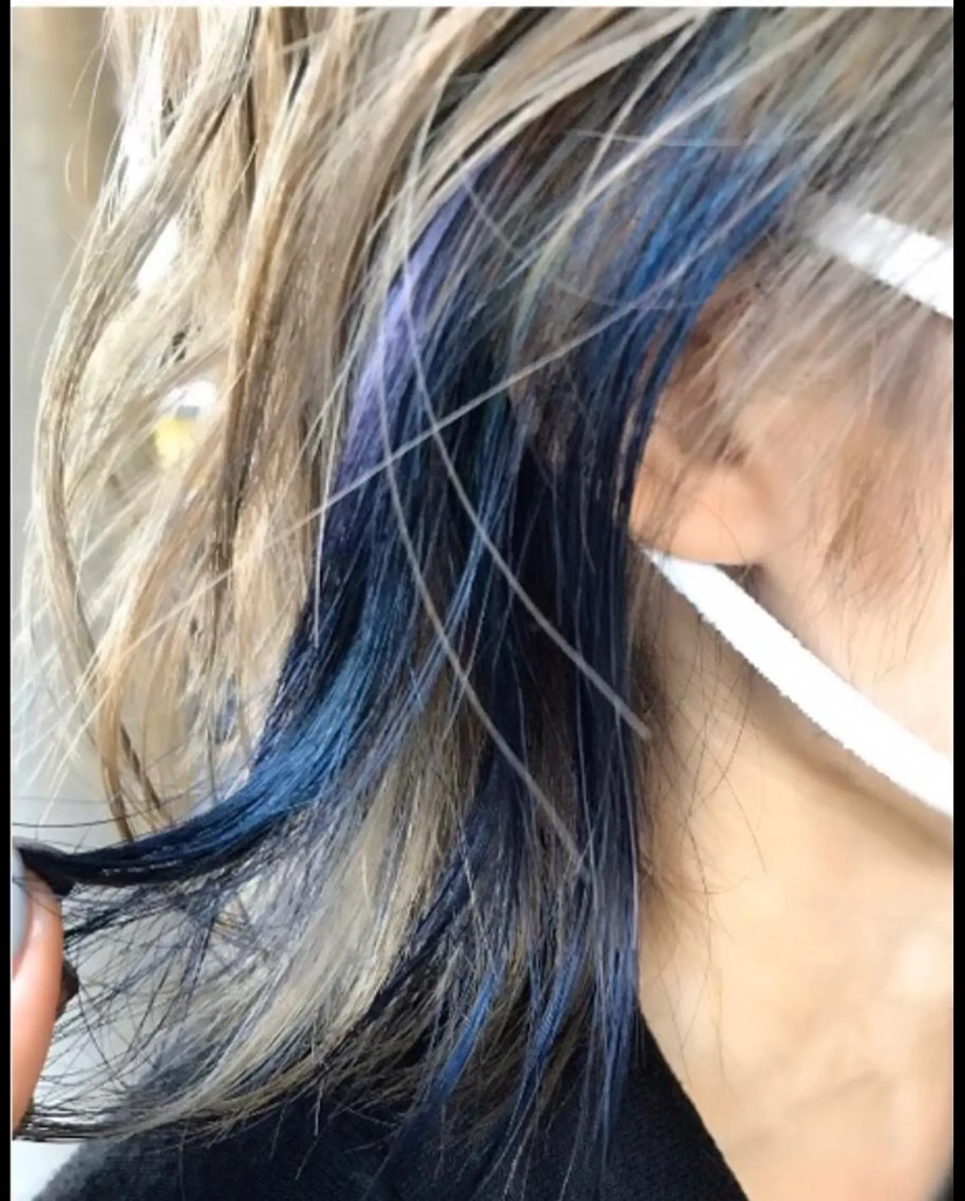 ミディアム カラー アクアカラー ブルーカラー インナーカラー hair works raptureのヘアスタイル