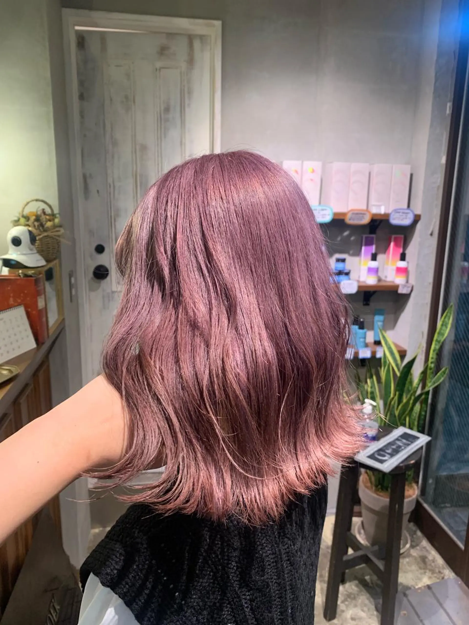 ミディアム カラー ブリーチ ラベンダーカラー ピンクカラー ピンクラベンダー むらたねね🌻 艶髪🫧韓国ヘアのヘアスタイル