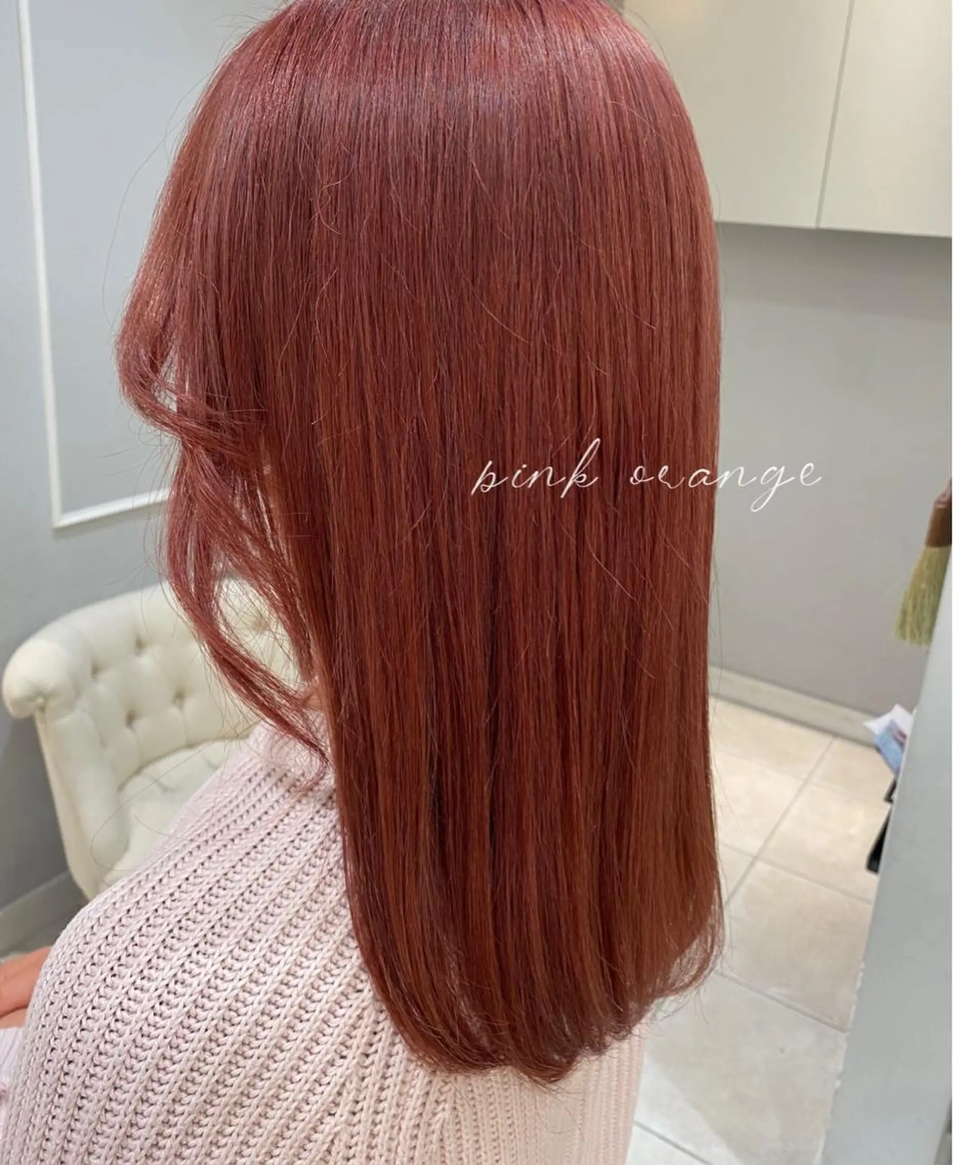 ロング カラー ブリーチ オレンジ ピンクカラー カット ヘアカラー トリートメント 韓国ヘア🇰🇷 トヨキトキコのその他イメージ