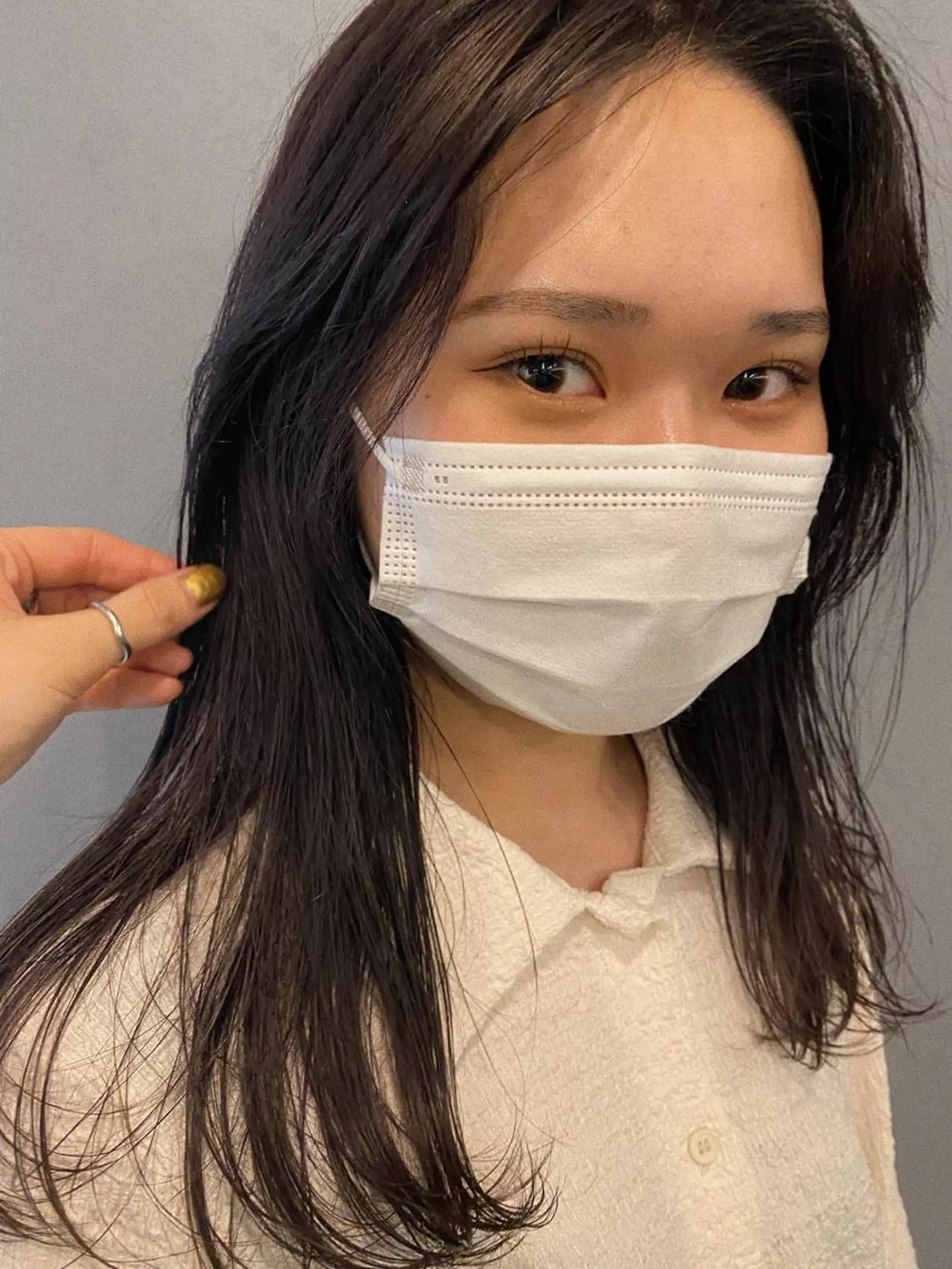 ミディアム カラー 透明感カラー 砂原 ひよりのヘアスタイル