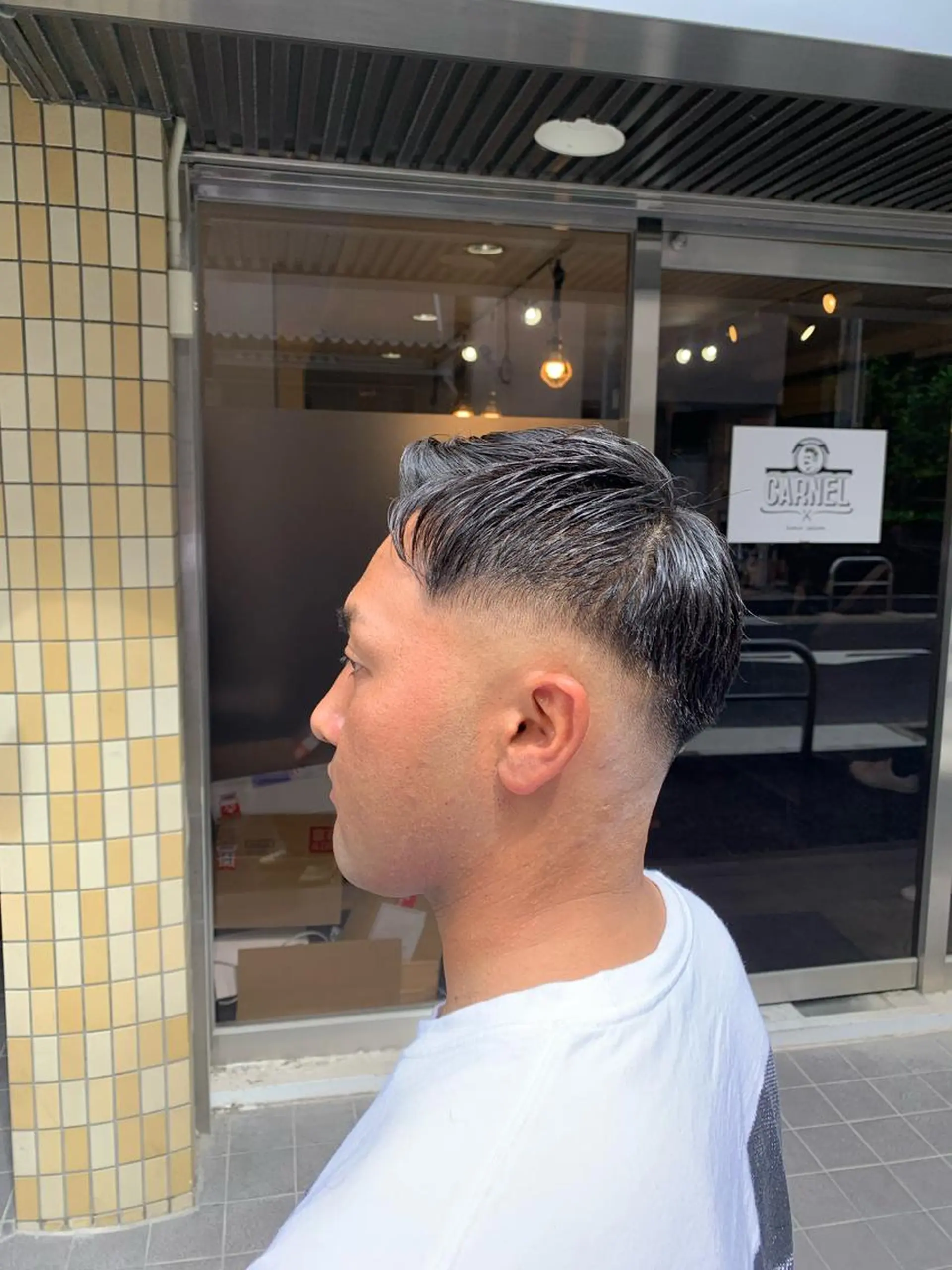 ショート パーマ メンズ フェードカット スキンフェード メンズ専門CANEL かずまのヘアスタイル