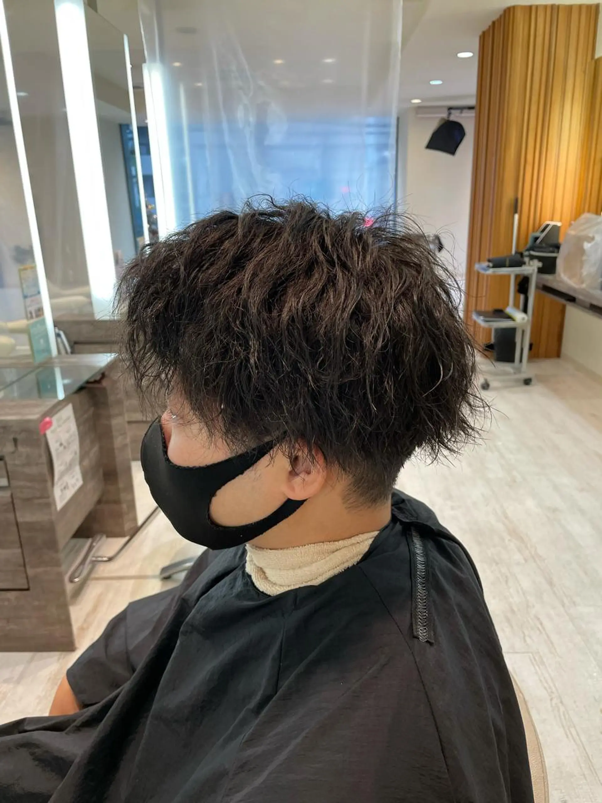 ミディアム パーマ メンズ 淡路上新庄/髪質改善 .艶カラー/野口春貴のヘアスタイル