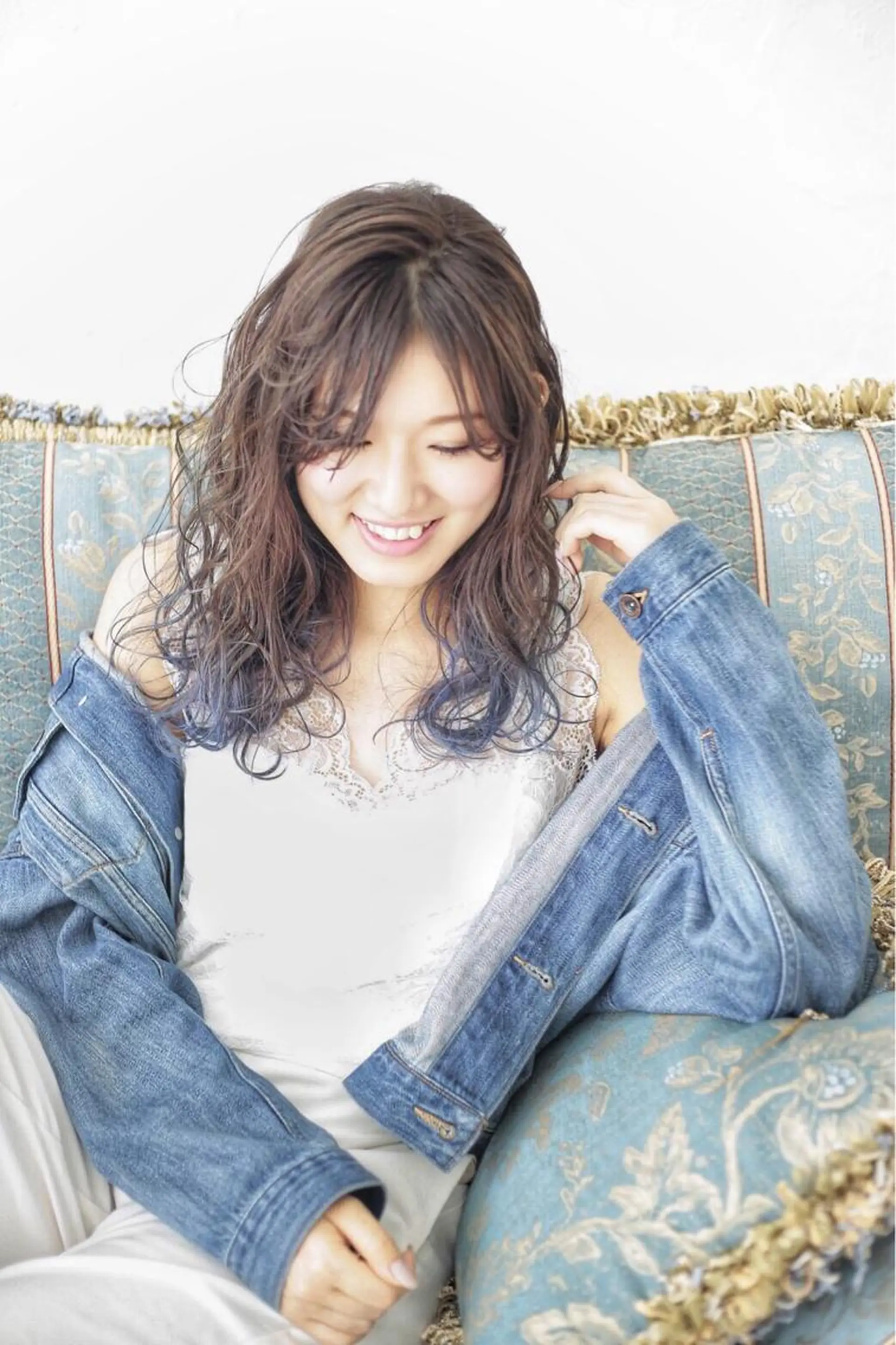 ロング カラー バレイヤージュ ブルーカラー レイヤーカット 大人女性のお悩み解決 髪質改善/マツムラのヘアスタイル