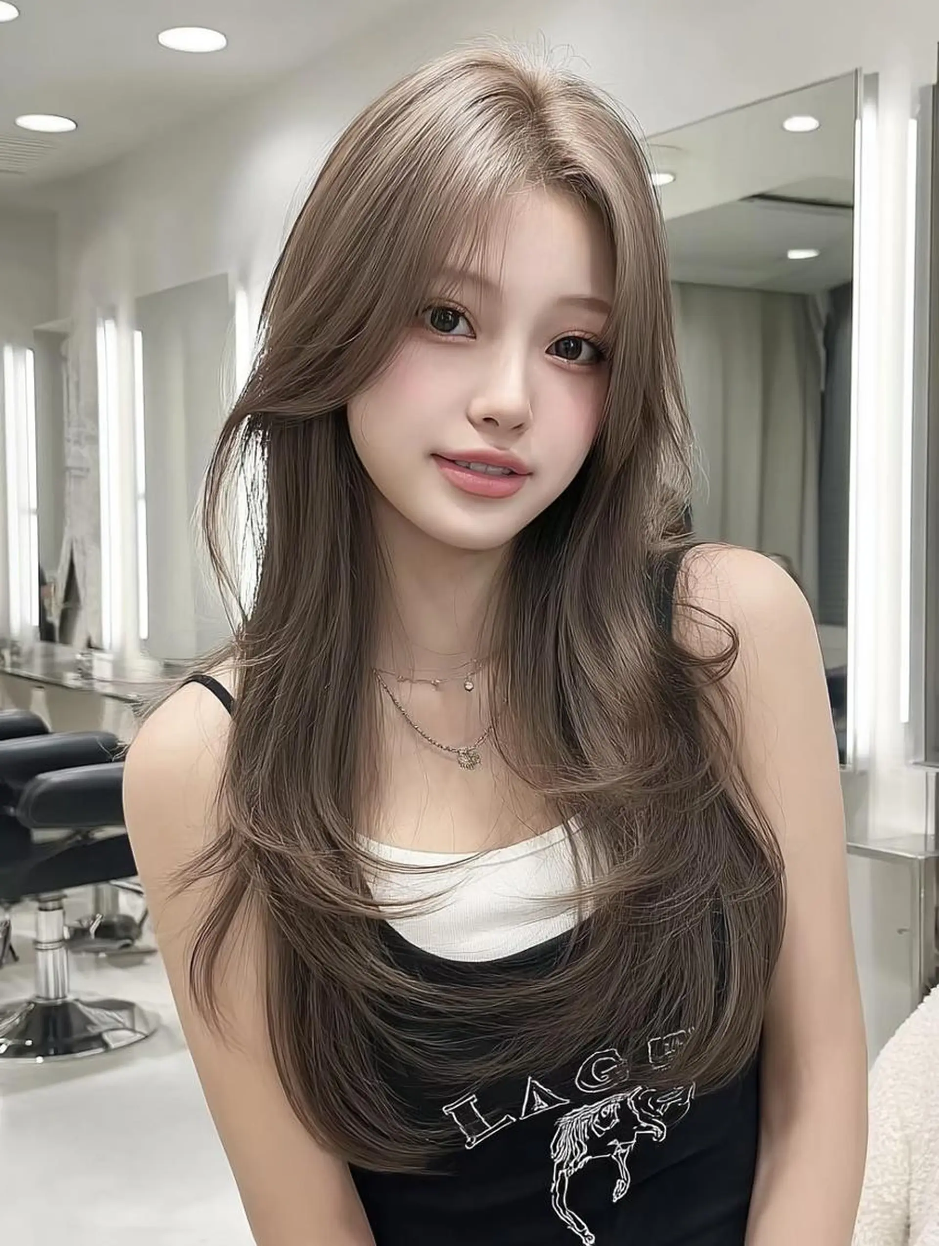 ロング カット ヘアカラー 酸性ストレート/ 髪質改善/イソヤトモのヘアスタイル