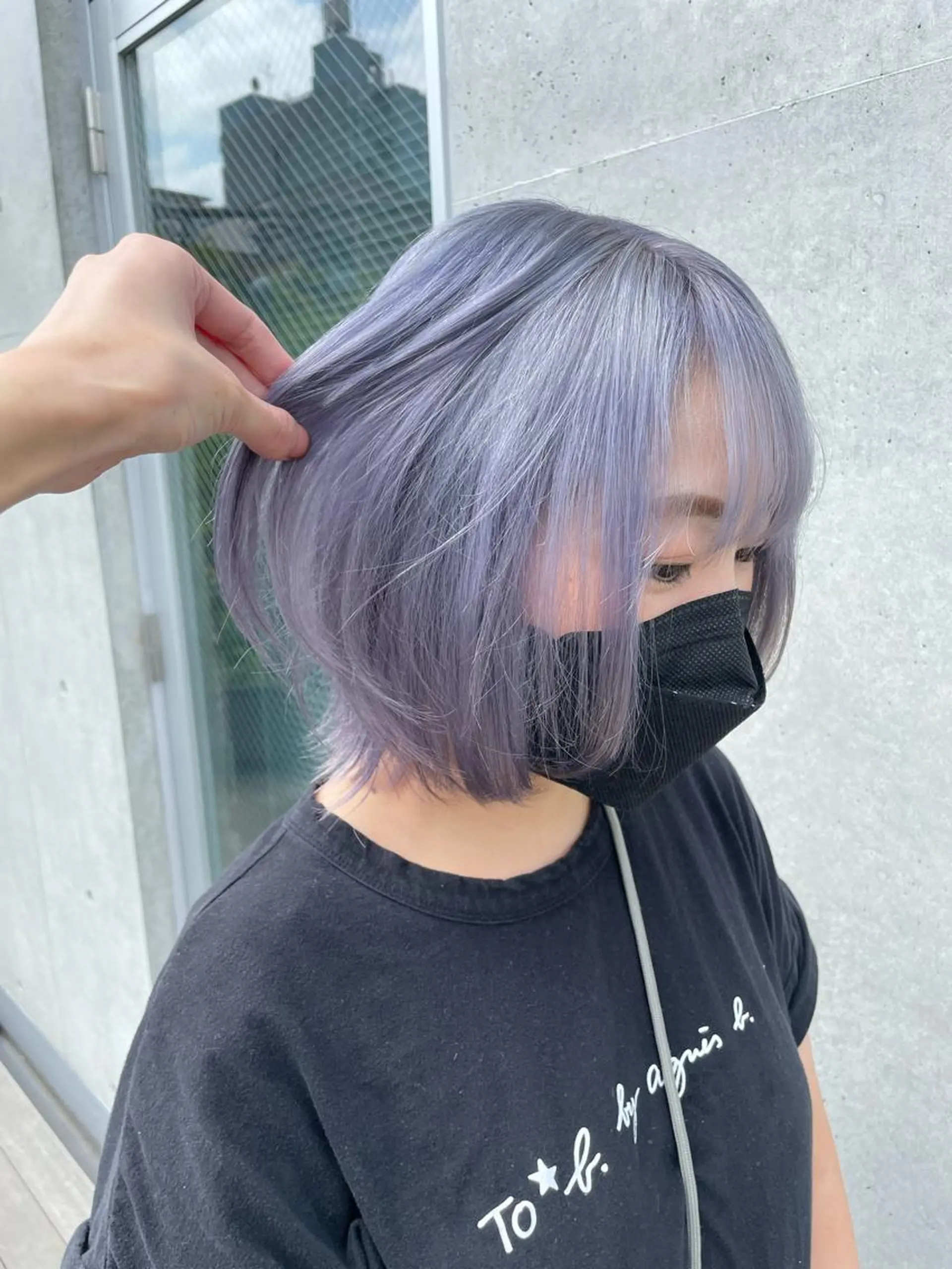 セミロング カラー インナーカラー 推し ブリーチ  髪質改善のヘアスタイル