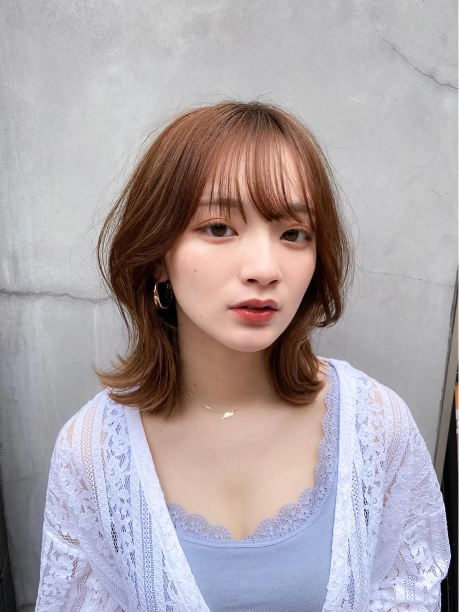 ミディアム カラー シールエクステ ミディアムパーマ ブリーチ ケアブリーチ ダブルカラー 新宿/韓国風レイヤー 髪質改善/渋谷直樹のヘアスタイル