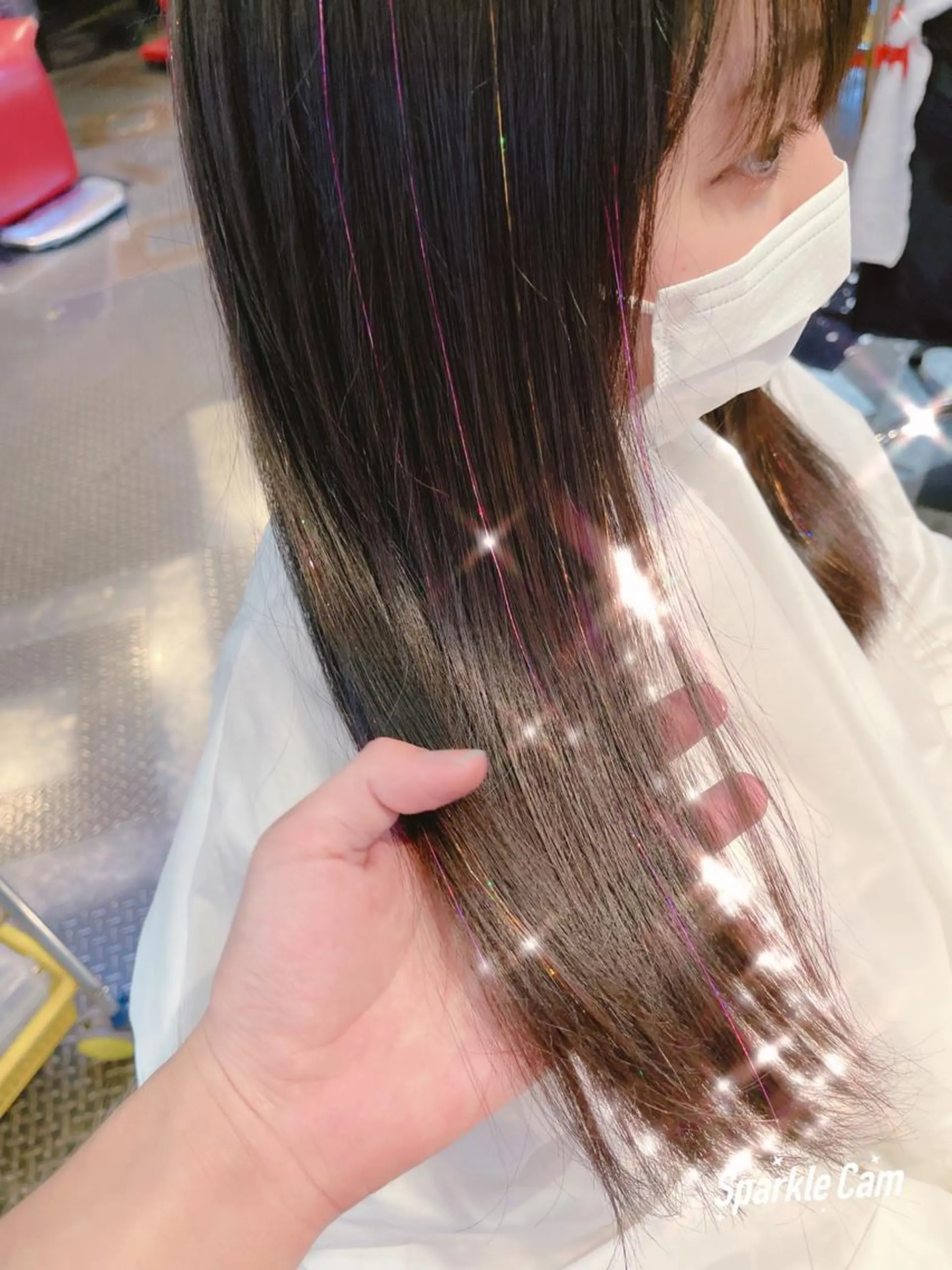 セミロング カラー ヘアアレンジ ピンクカラー エクステ 🌈派手髪エクステ ブレイズ🌈ひろとのヘアスタイル