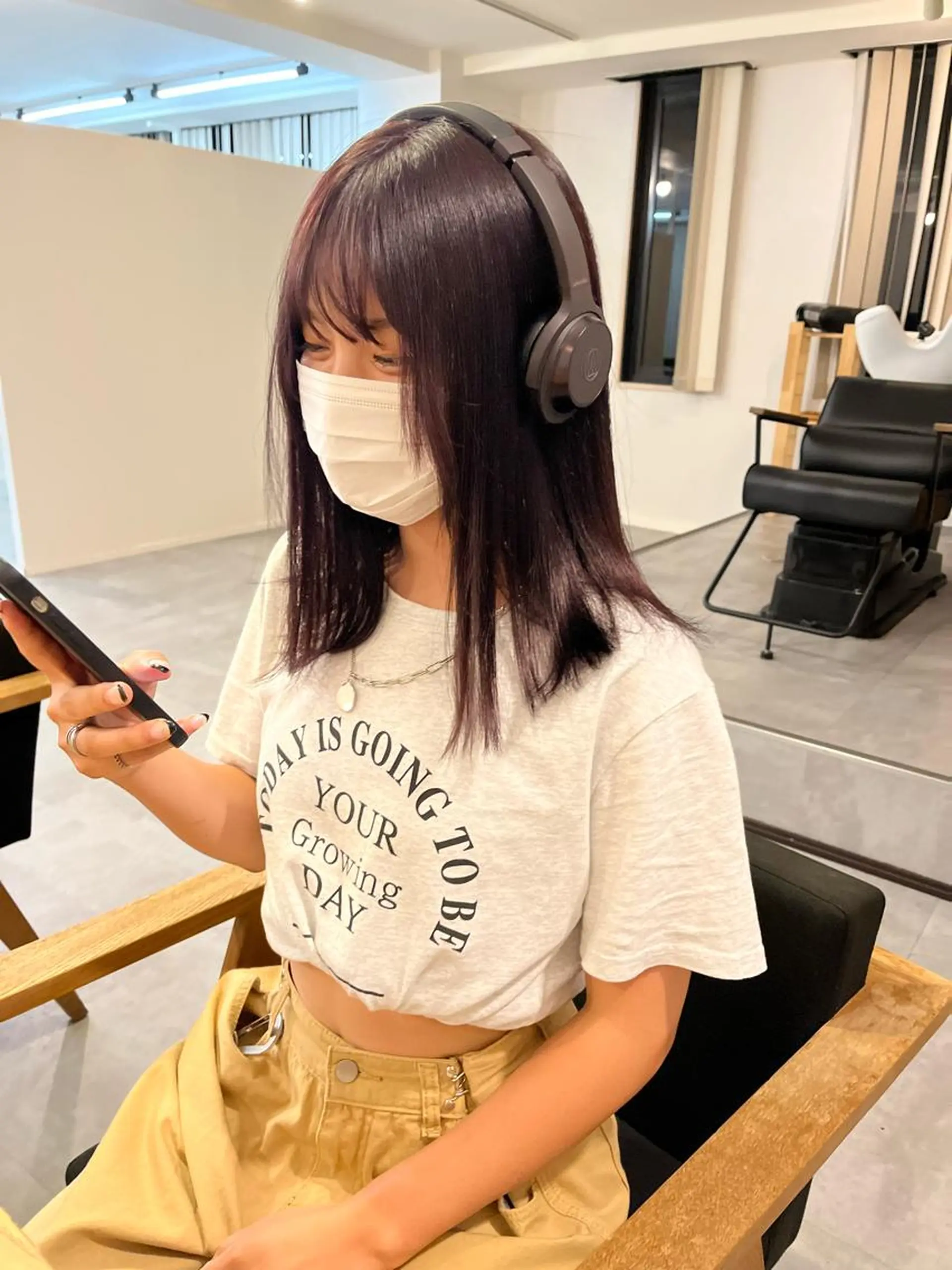 セミロング カット ヘアカラー 南堀江レイヤーカット MIKU🍒のヘアスタイル