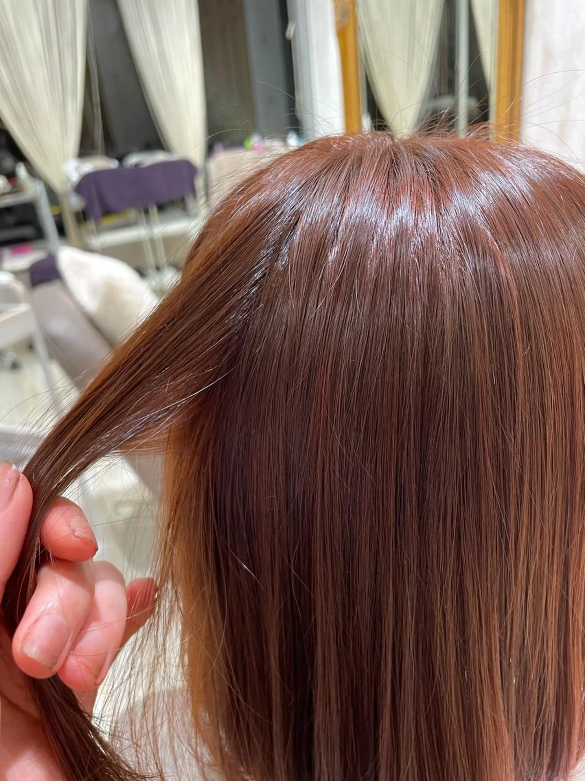 カラー オレンジ 小野 明日香のヘアスタイル