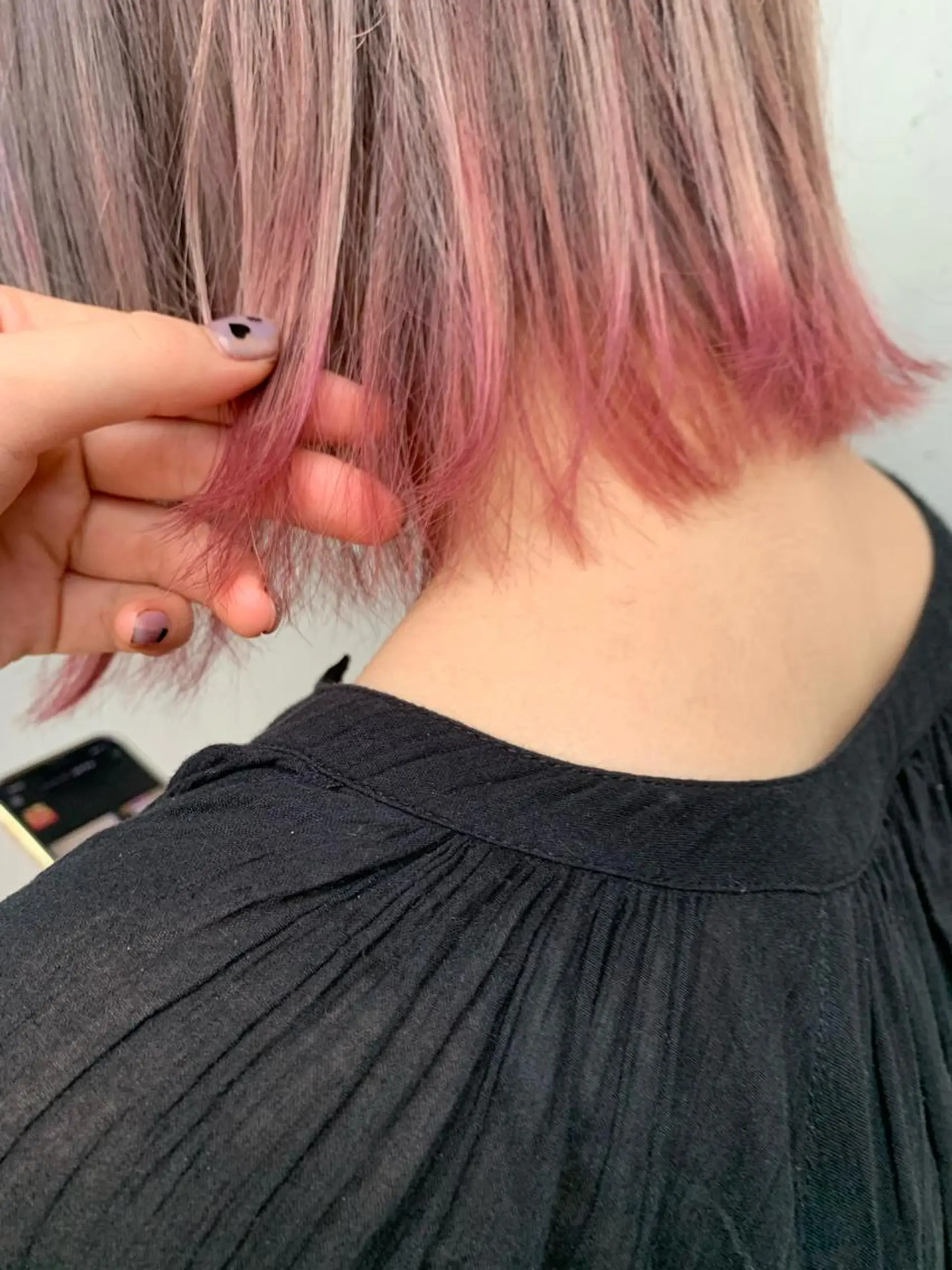 ミディアム ぷつっとボブ/ちゅる ピンク/mika☆のヘアスタイル