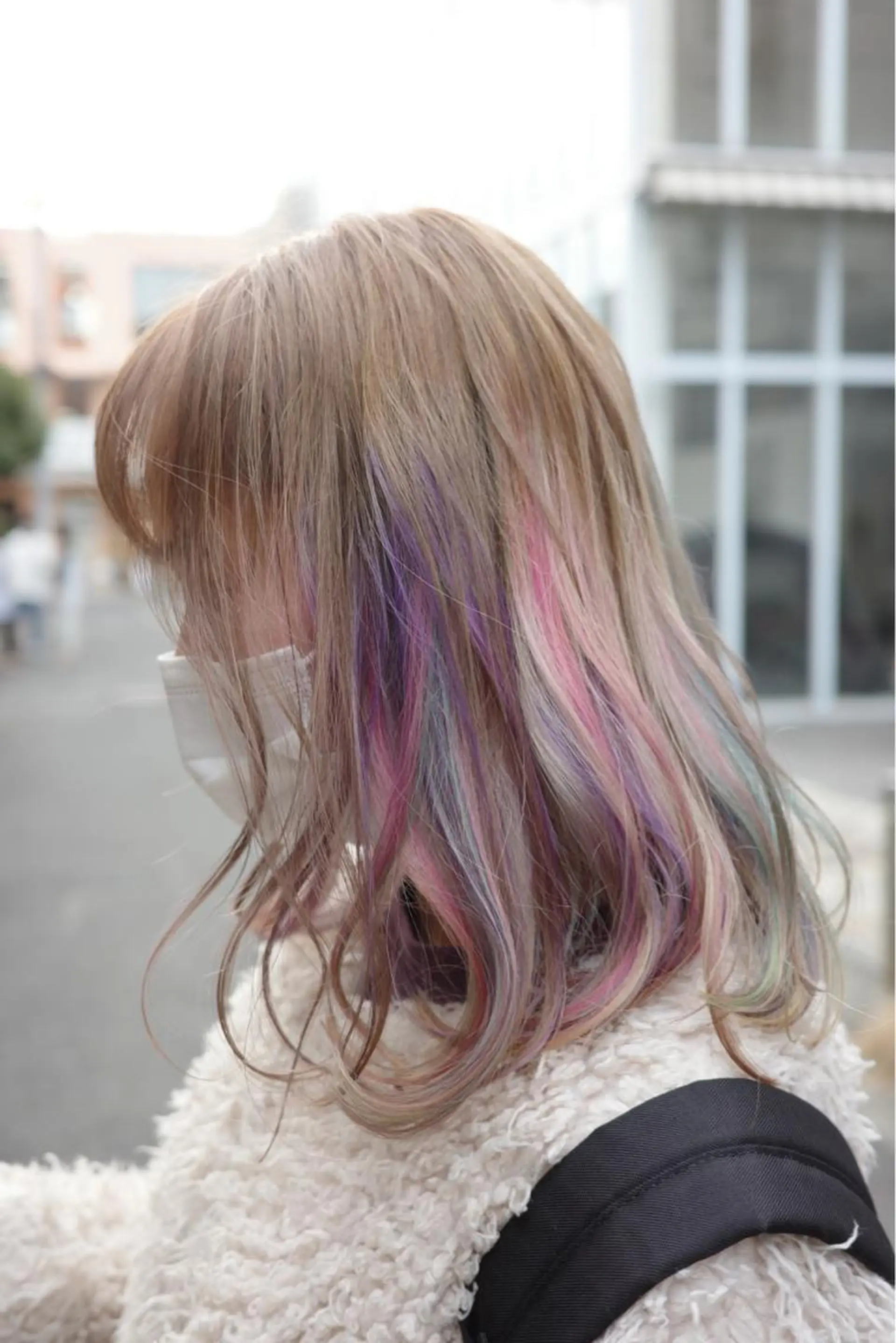 セミロング カラー セミロングパーマ バレイヤージュ ブリーチ ケアブリーチ ダブルカラー Koichi Satoのヘアスタイル