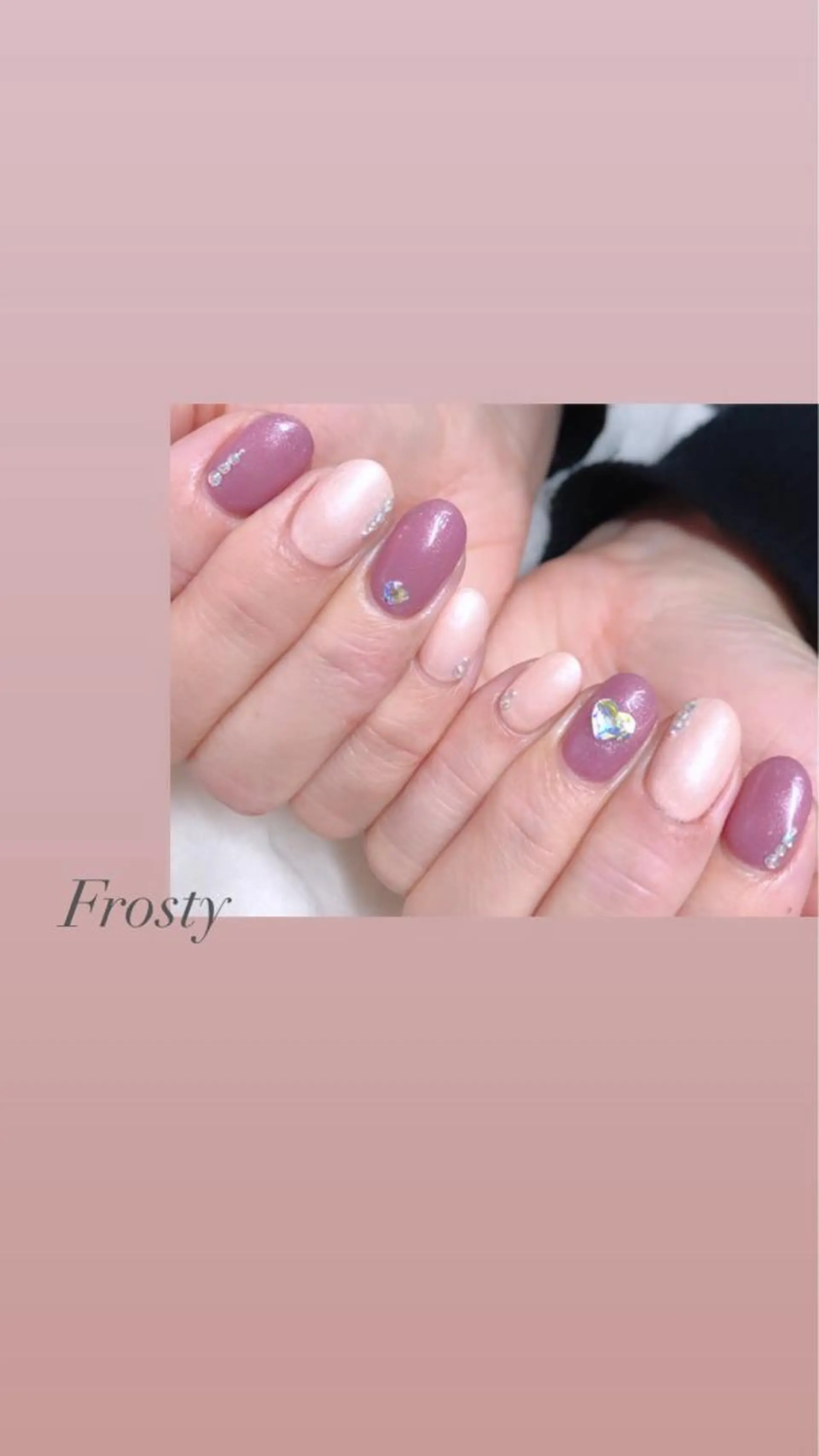 ネイル ハート ストーンネイル Mys. 松本結衣のネイルデザイン