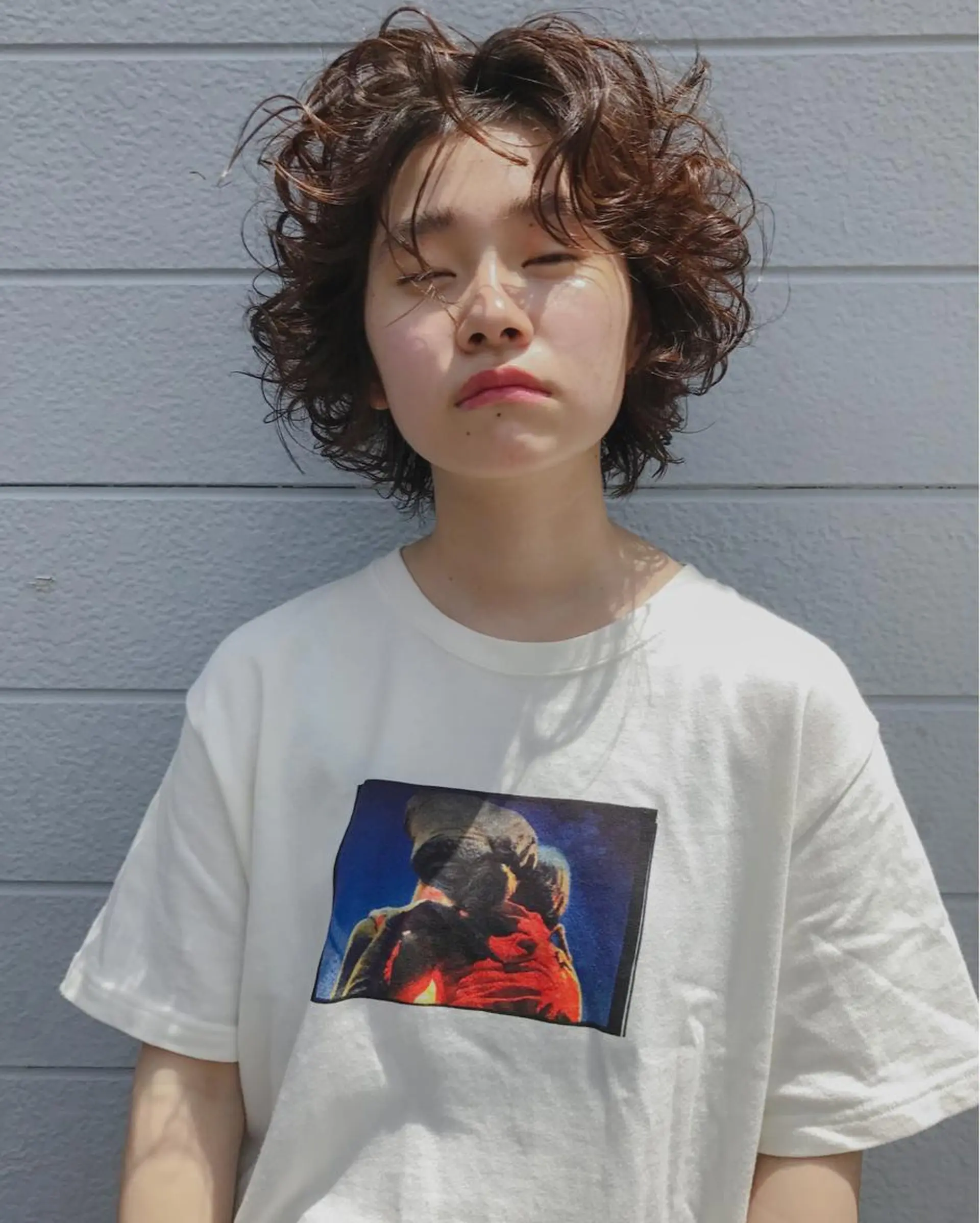 ショート パーマ 切りっぱなしボブ ショートボブ ハンサムショート ベリーショート ボブ Spiel KOMOのヘアスタイル