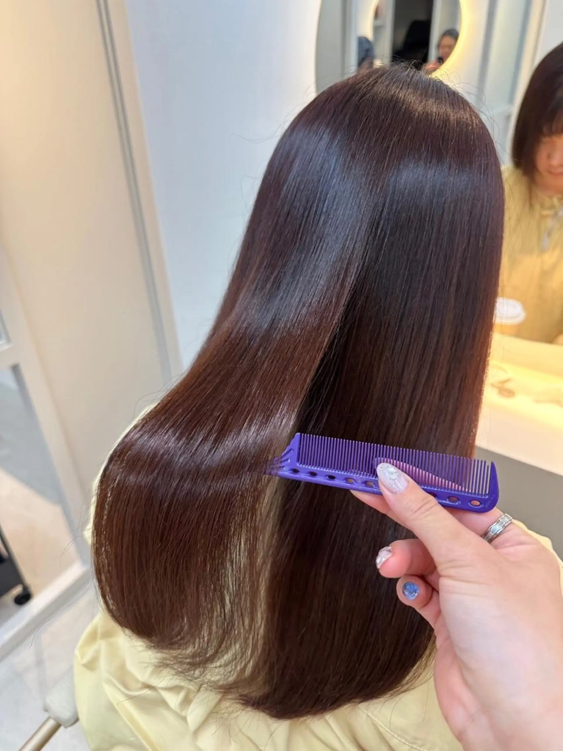 ロング カット 縮毛矯正 トリートメント 鹿毛 裕一郎のヘアスタイル