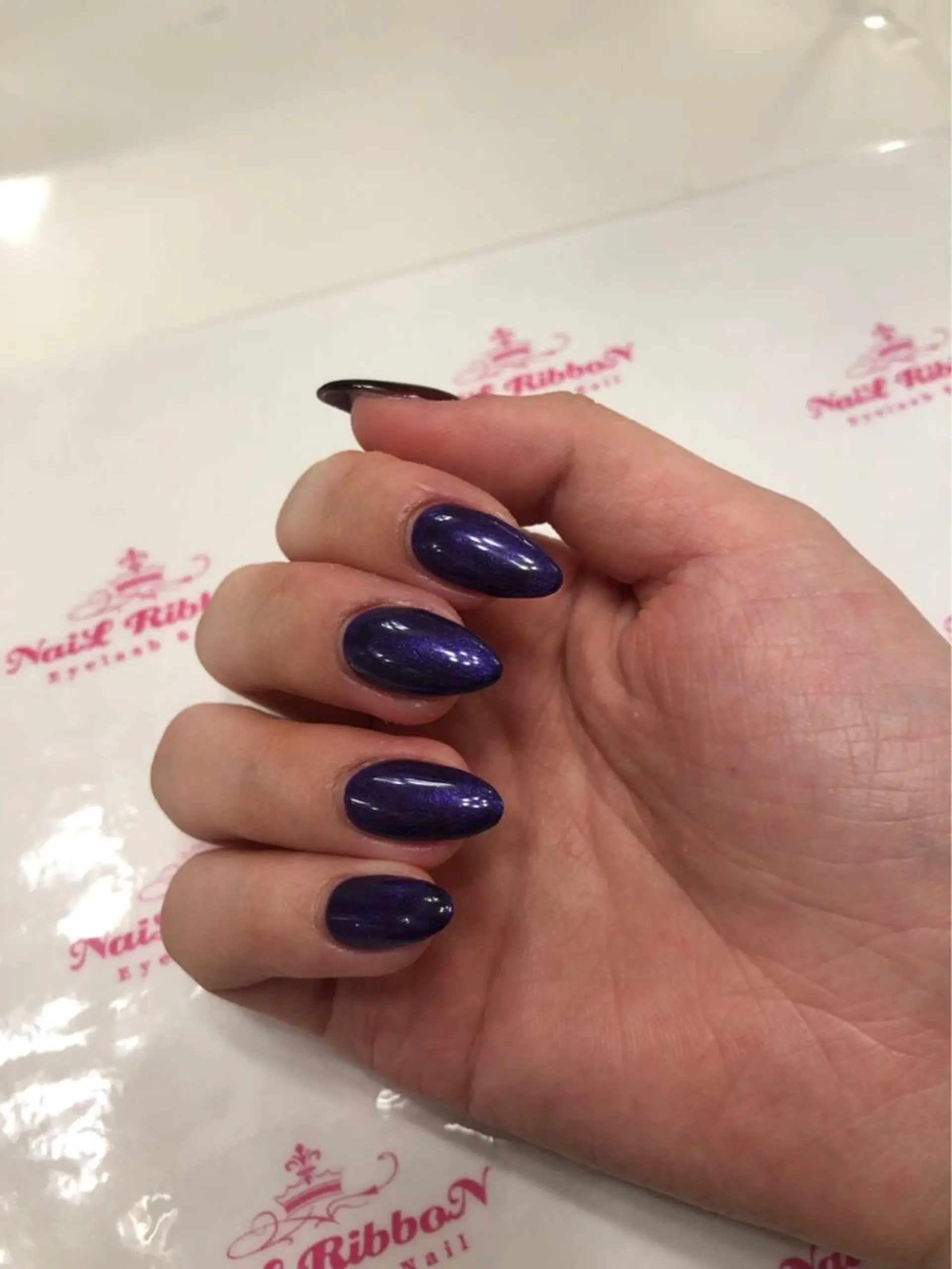 ネイル 春ネイル ネイルリボン 受付スタッフのネイルデザイン