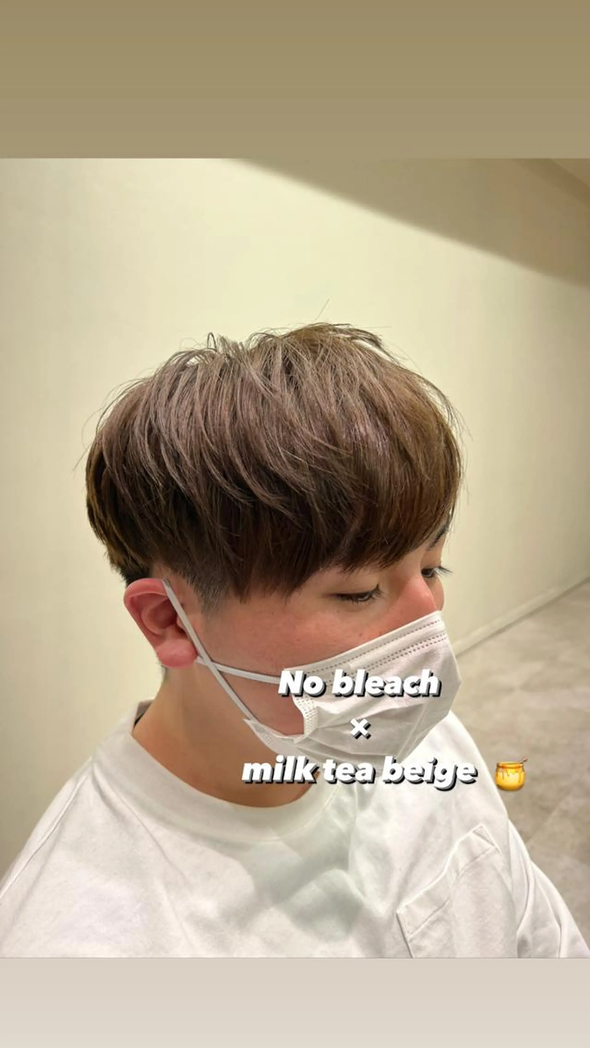 ショート カラー ベージュカラー ミルクティーベージュ 茅ヶ崎パーマ特化/ スパイラル/ハルキのヘアスタイル