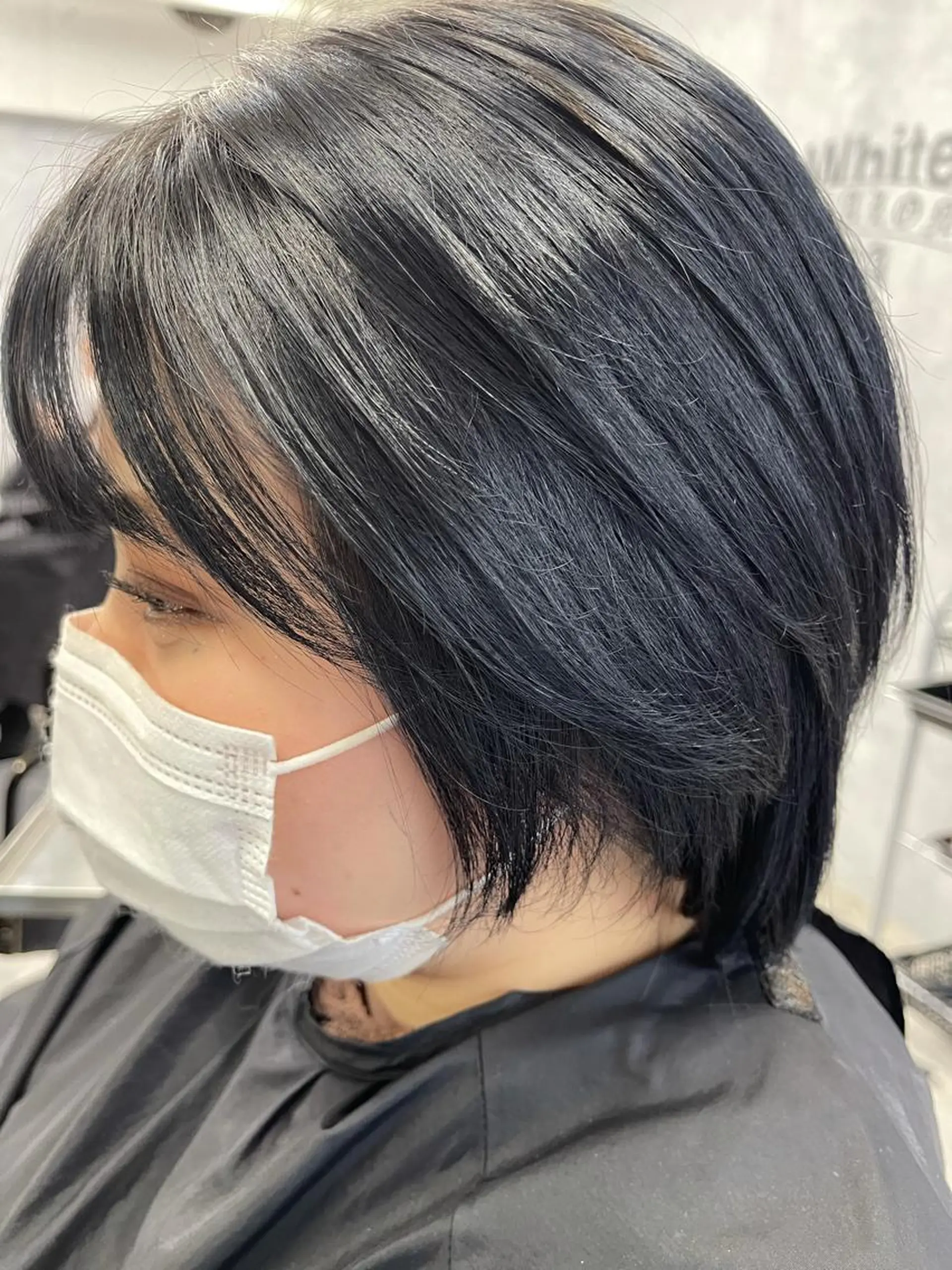 ショート カラー 黒髪 ブルーカラー ブルーブラック 韓国風カラー 韓国風ヘア 福西 洋斗のヘアスタイル