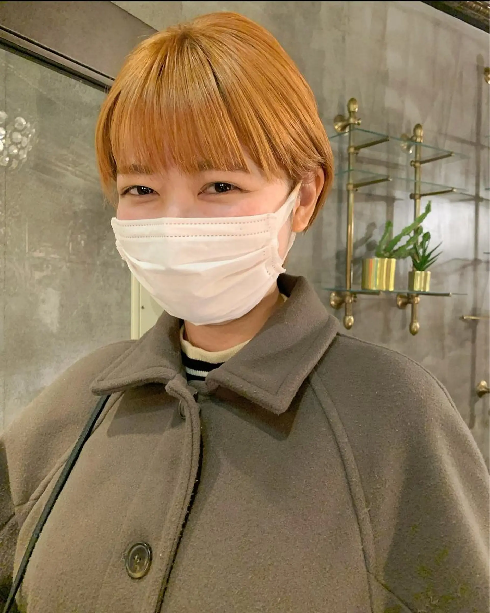 ショート カラー ベージュカラー オレンジ オレンジベージュ 圧倒的デザイン力 店長🎨RENAのヘアスタイル