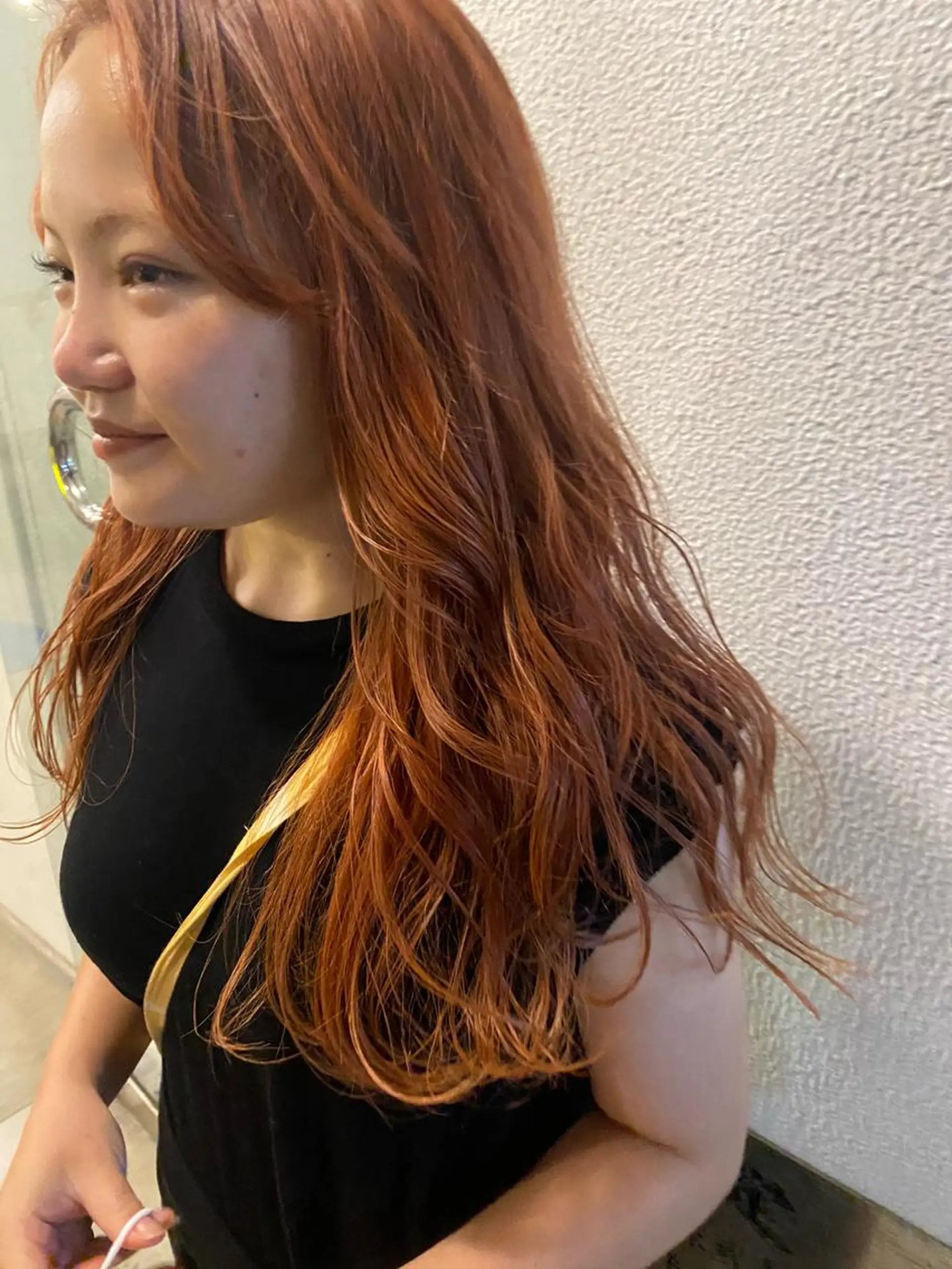 ロング カラー オレンジ オレンジピンク ピンクカラー ヘアカラー 🌻おおとみはな/ レイヤー/Wカラ🌻のヘアスタイル