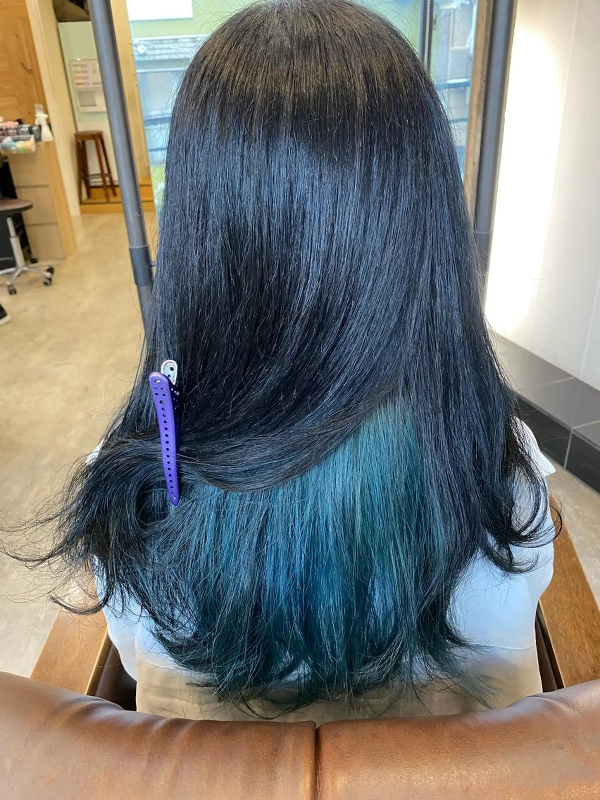 ロング カラー アクアカラー ブルーカラー インナーカラー カット ヘアカラー トリートメント 🟢NEGi🟣 🫧髪質改善のヘアスタイル