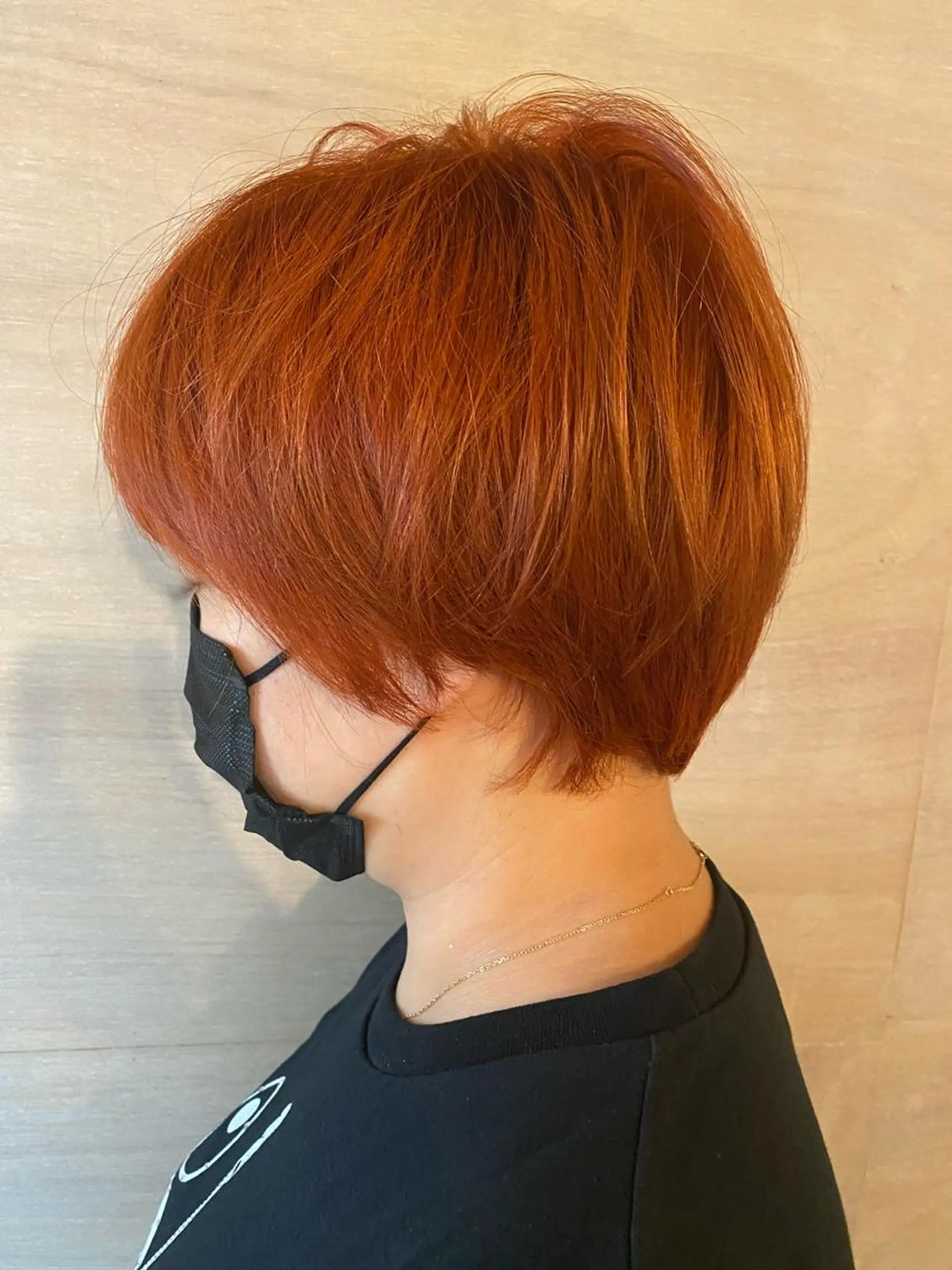 ショート カラー ブリーチ オレンジ ピンクカラー カット 🐼加藤 佳穂🐾のヘアスタイル