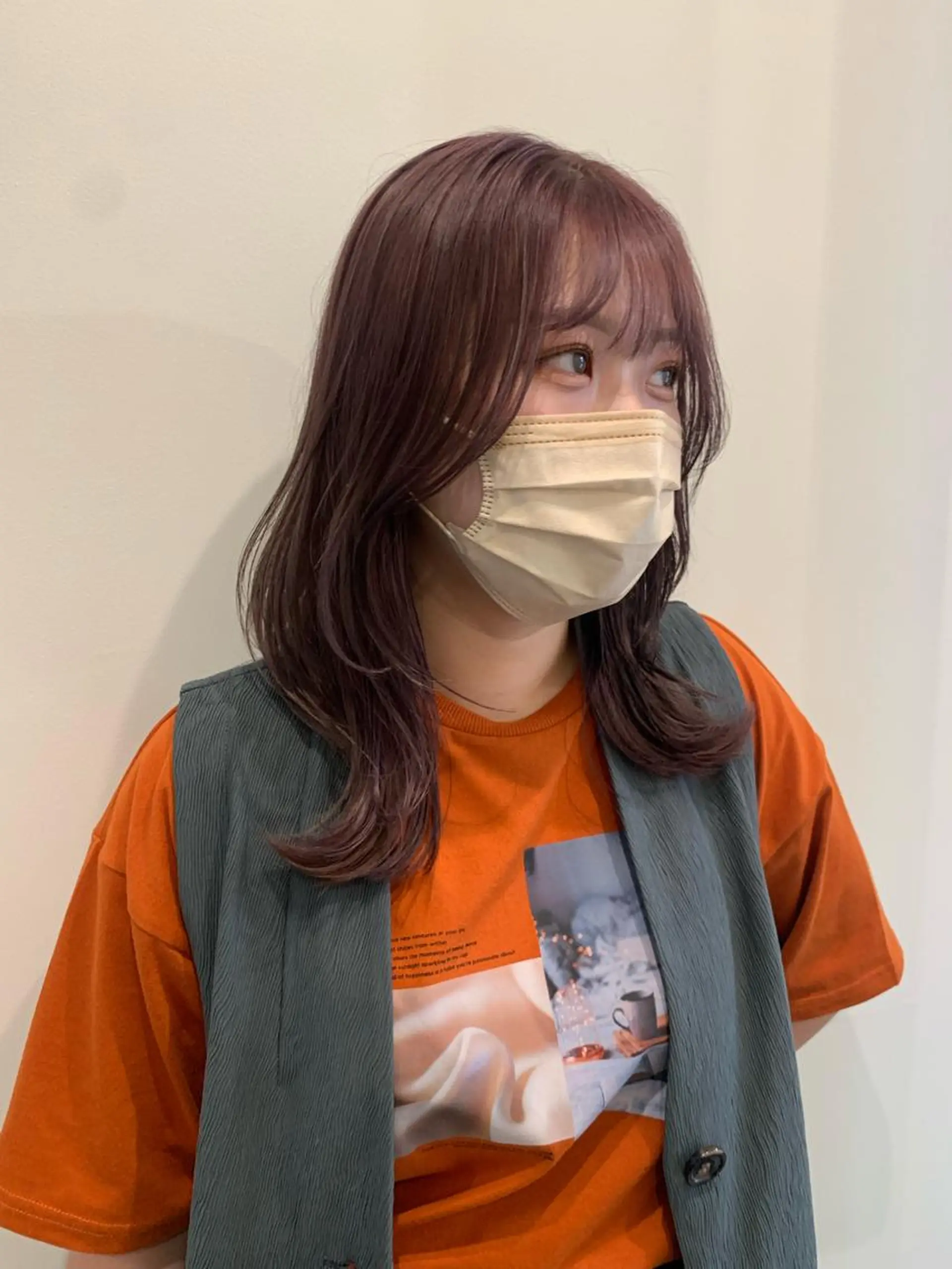 セミロング カラー メンズ メンズブリーチ ブリーチ ラベンダーカラー ラベンダーピンク ピンクカラー ヘアカラー 落合希 Olivebeigeのヘアスタイル