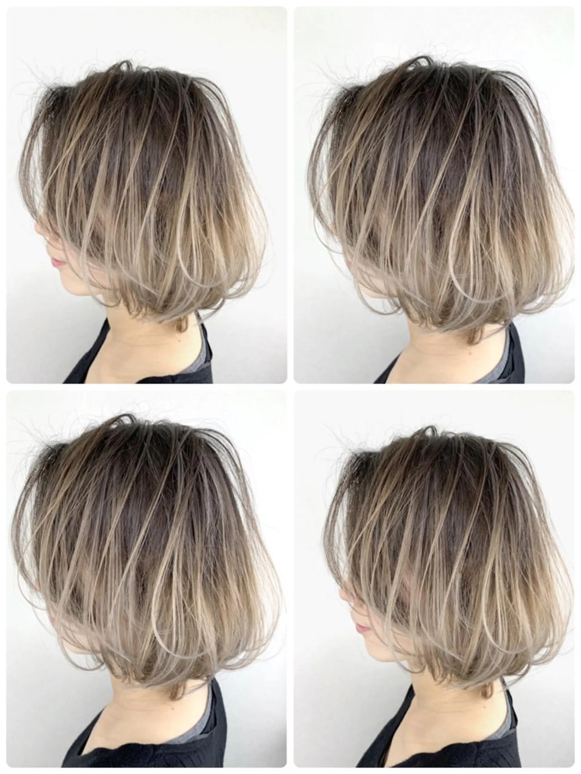 ミディアム カラー バレイヤージュ レイヤーカット ハイトーンブリーチ 土坂　由志【京都】のヘアスタイル