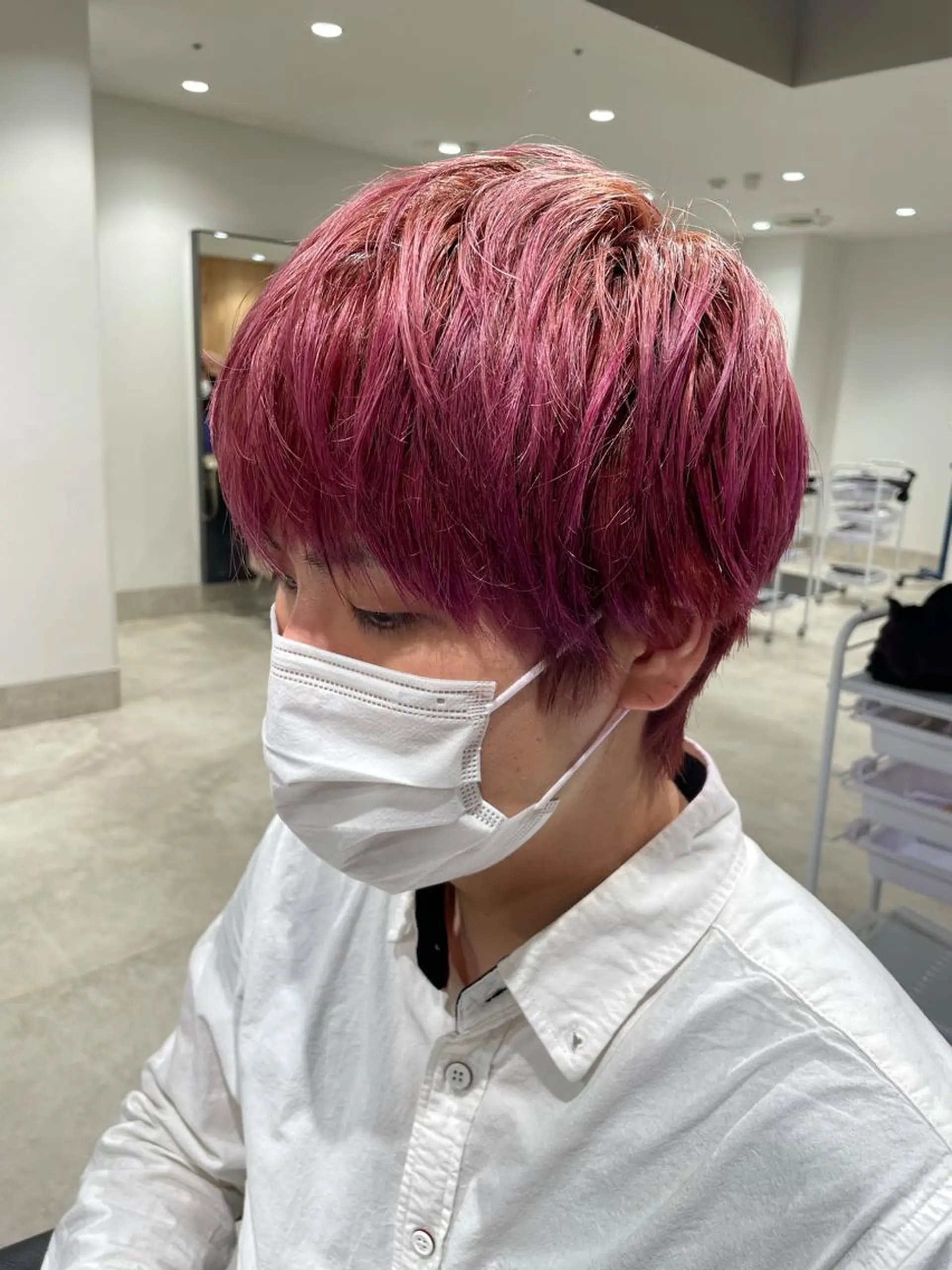 ショート カラー パーマ ヘアアレンジ メンズ パーソナルカラー合わ せたカラー🤍なつみのヘアスタイル