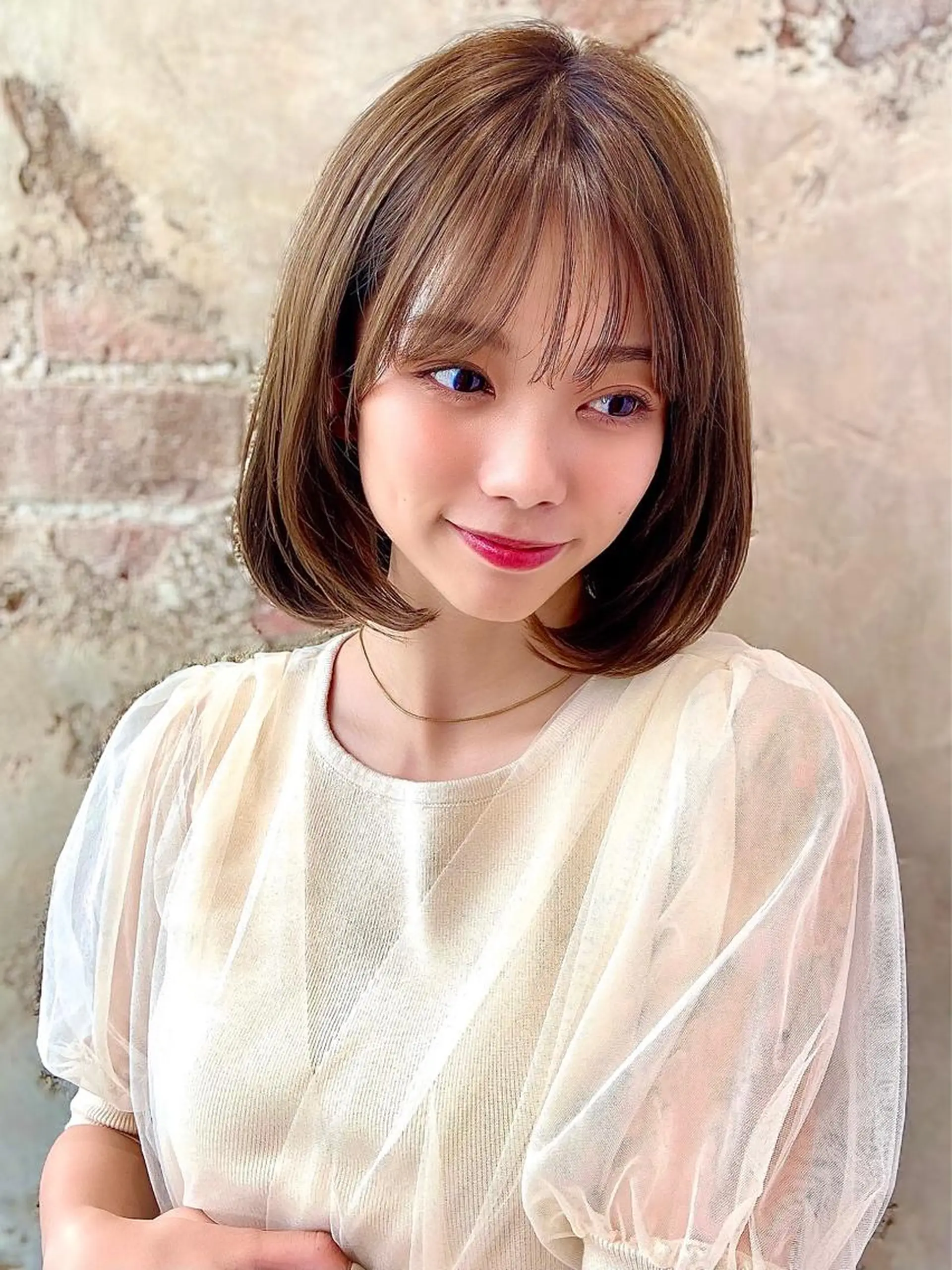 ミディアム カラー ヘアアレンジ ボブ 似合わせカット 小顔カット 🌈小顔似合わせ SHIHO🌈のヘアスタイル