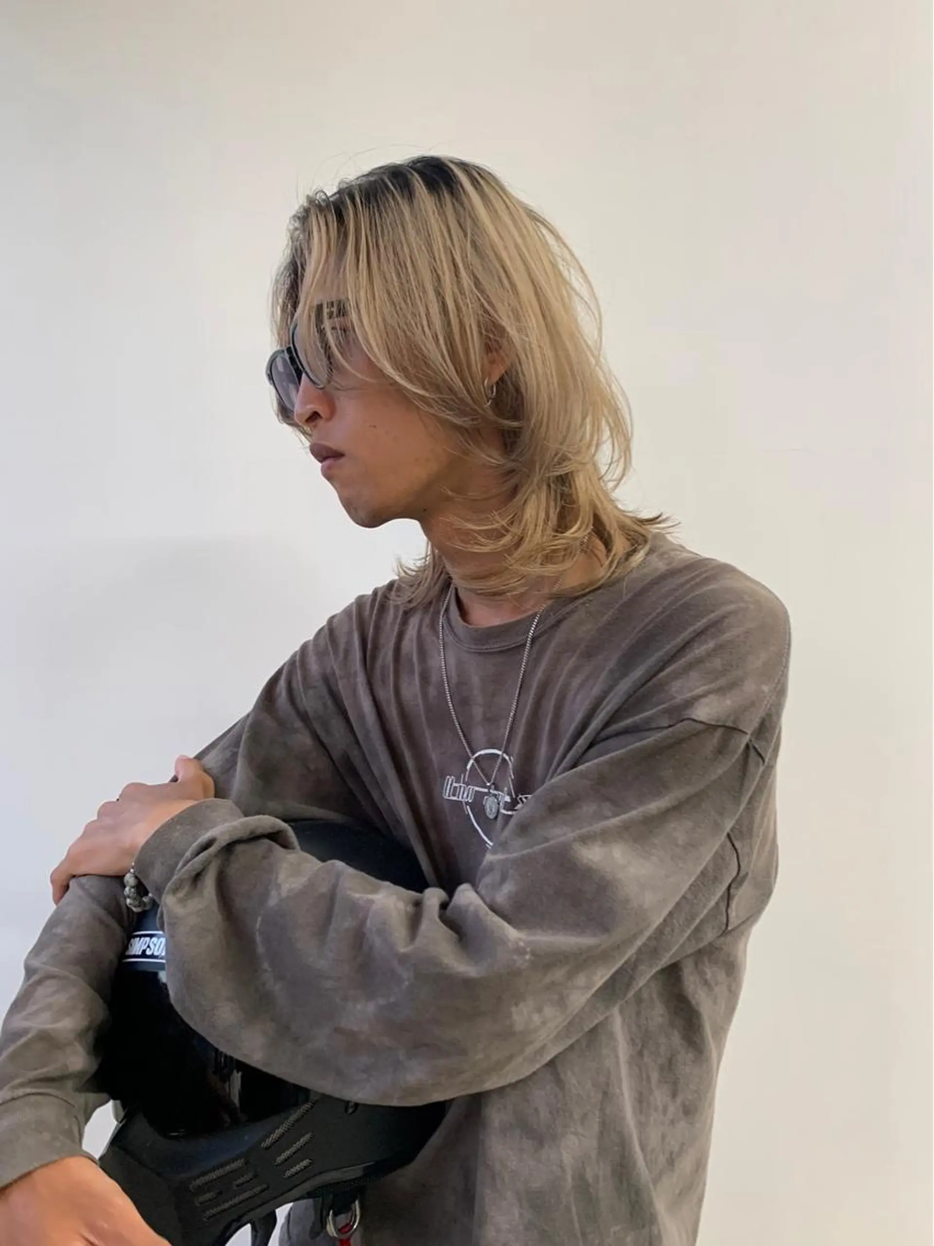 ミディアム カラー メンズ 似合わせカット ケアパーマ喜来雅由のヘアスタイル